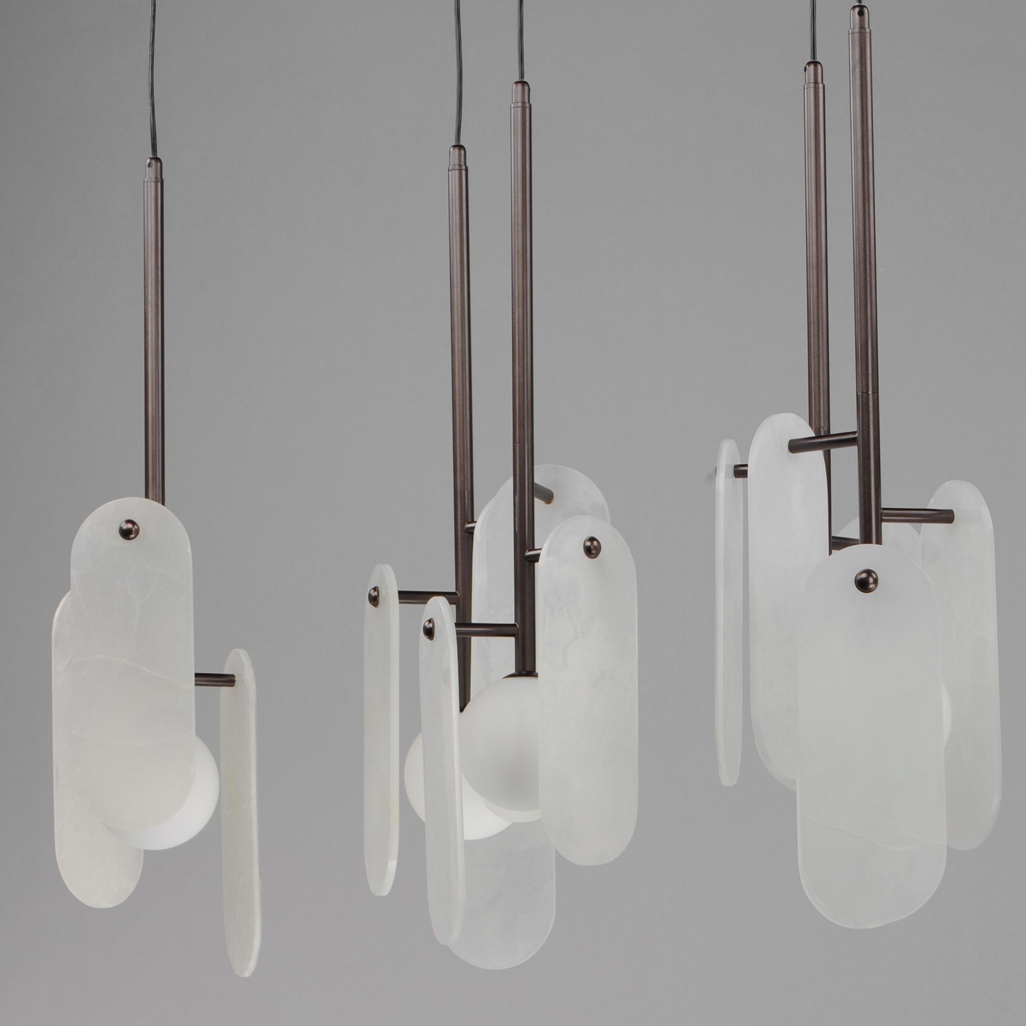 Studio M SM24815OXBBZ Megalith 5-Light Pendant White Onyx in Brushed Bronze by Nina Magon