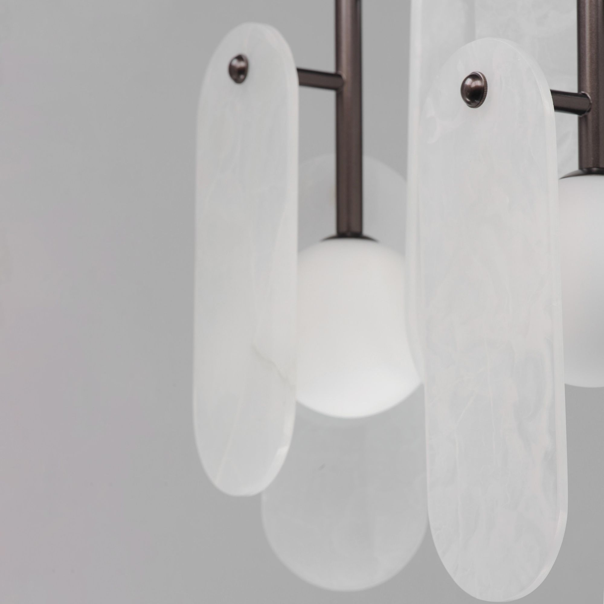 Studio M SM24815OXBBZ Megalith 5-Light Pendant White Onyx in Brushed Bronze by Nina Magon