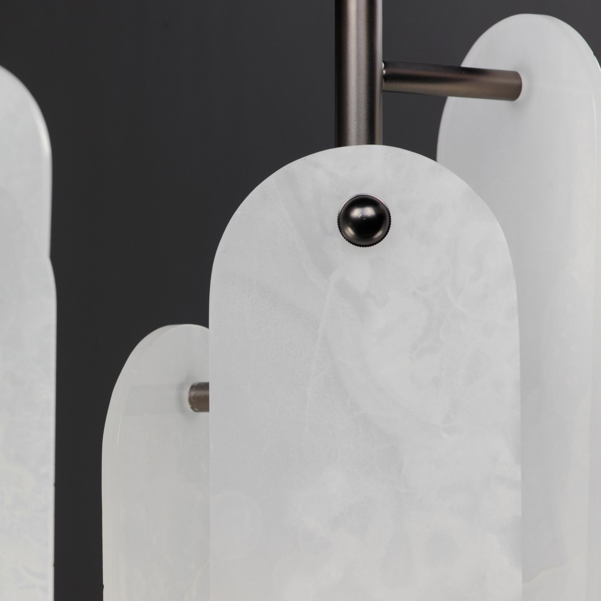 Studio M SM24815OXGM Megalith 5-Light Pendant White Onyx in Gunmetal by Nina Magon