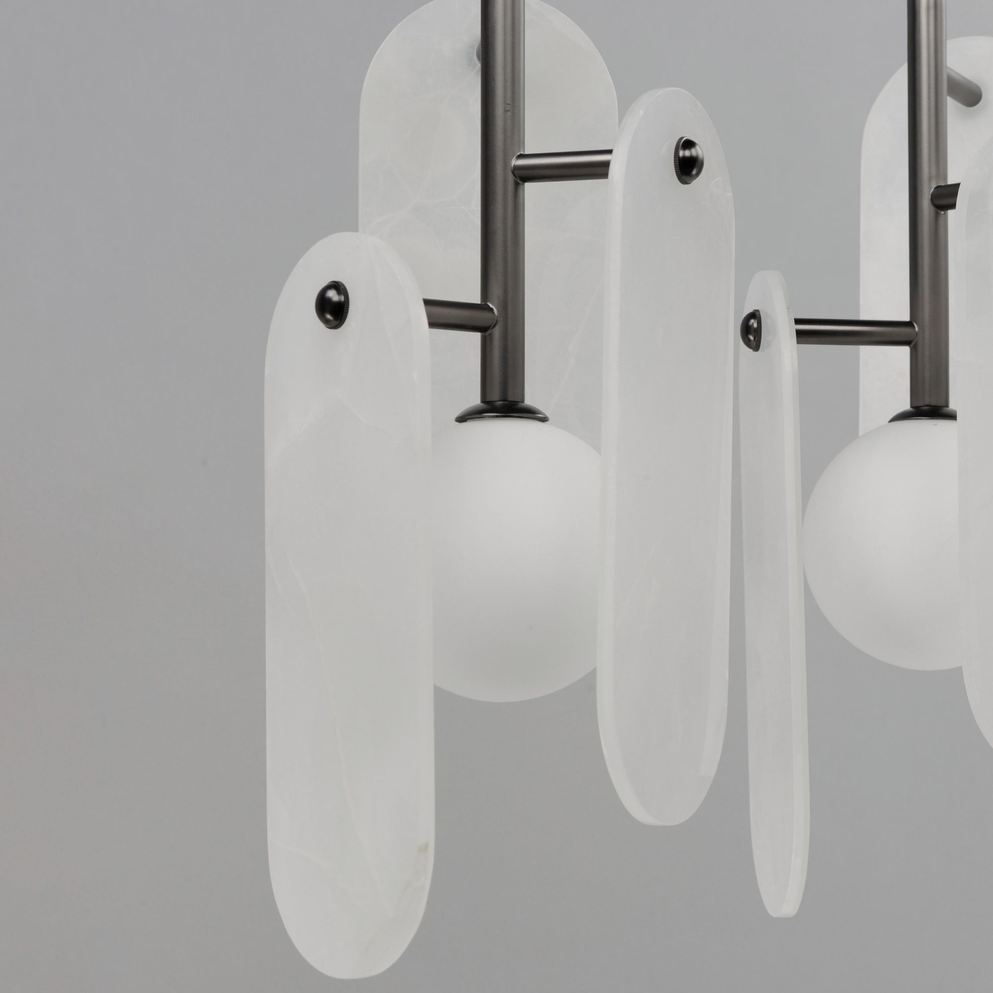 Studio M SM24815OXGM Megalith 5-Light Pendant White Onyx in Gunmetal by Nina Magon