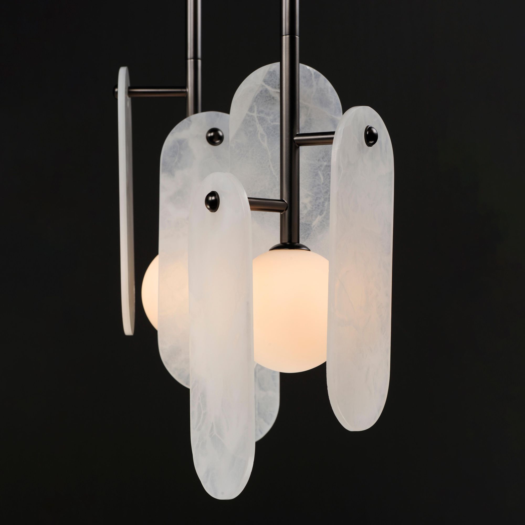 Studio M SM24815OXGM Megalith 5-Light Pendant White Onyx in Gunmetal by Nina Magon