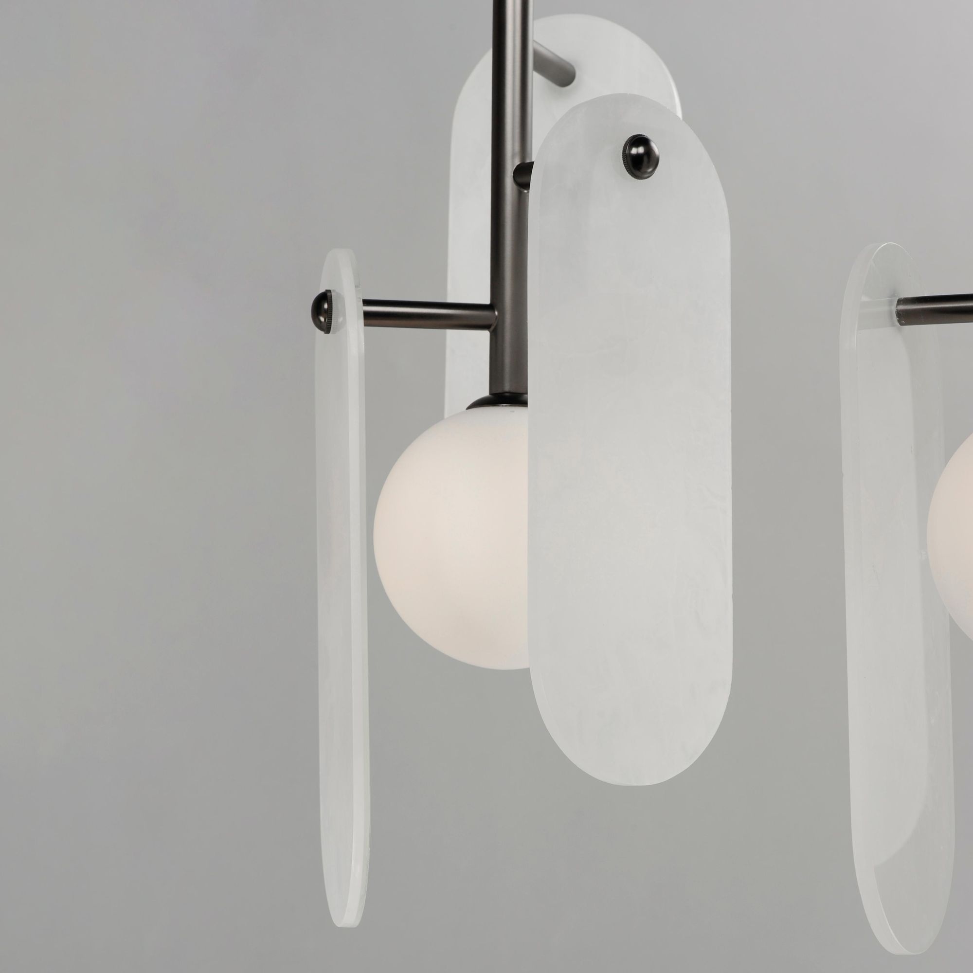 Studio M SM24815OXGM Megalith 5-Light Pendant White Onyx in Gunmetal by Nina Magon