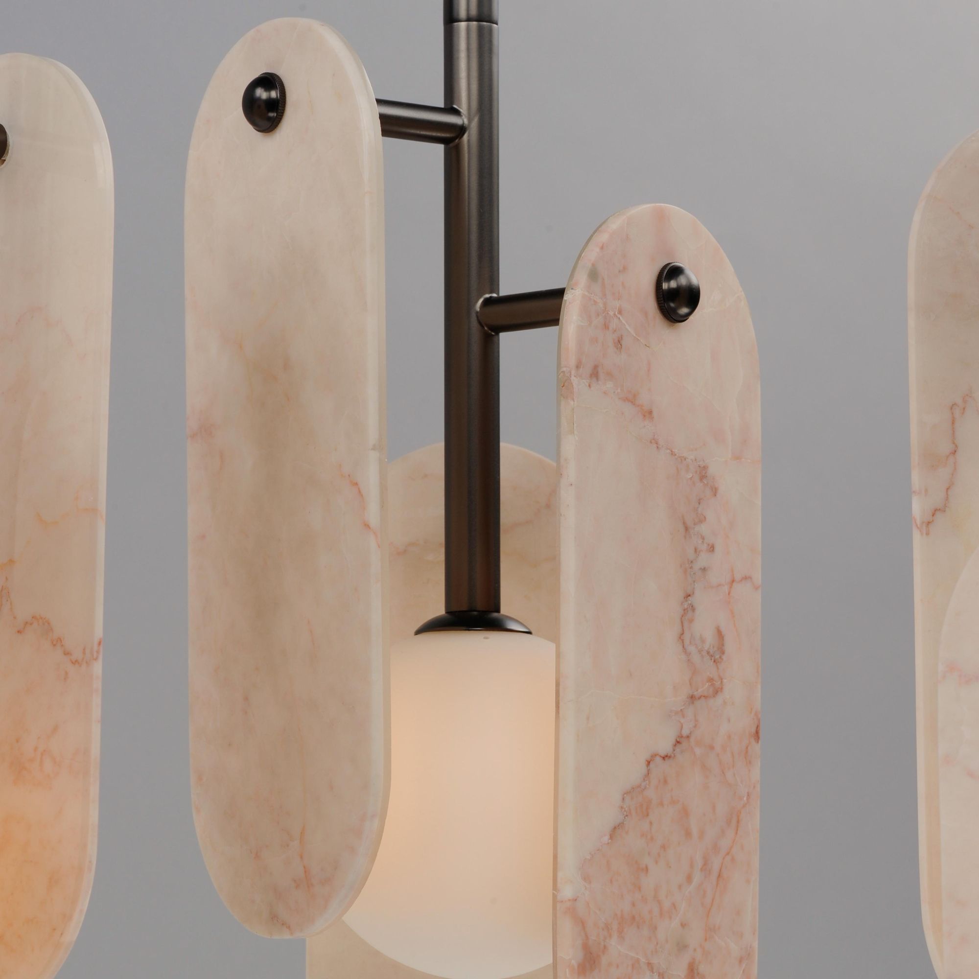 Studio M SM24815RJGM Megalith 5-Light Pendant Rose Jade Onyx in Gunmetal by Nina Magon