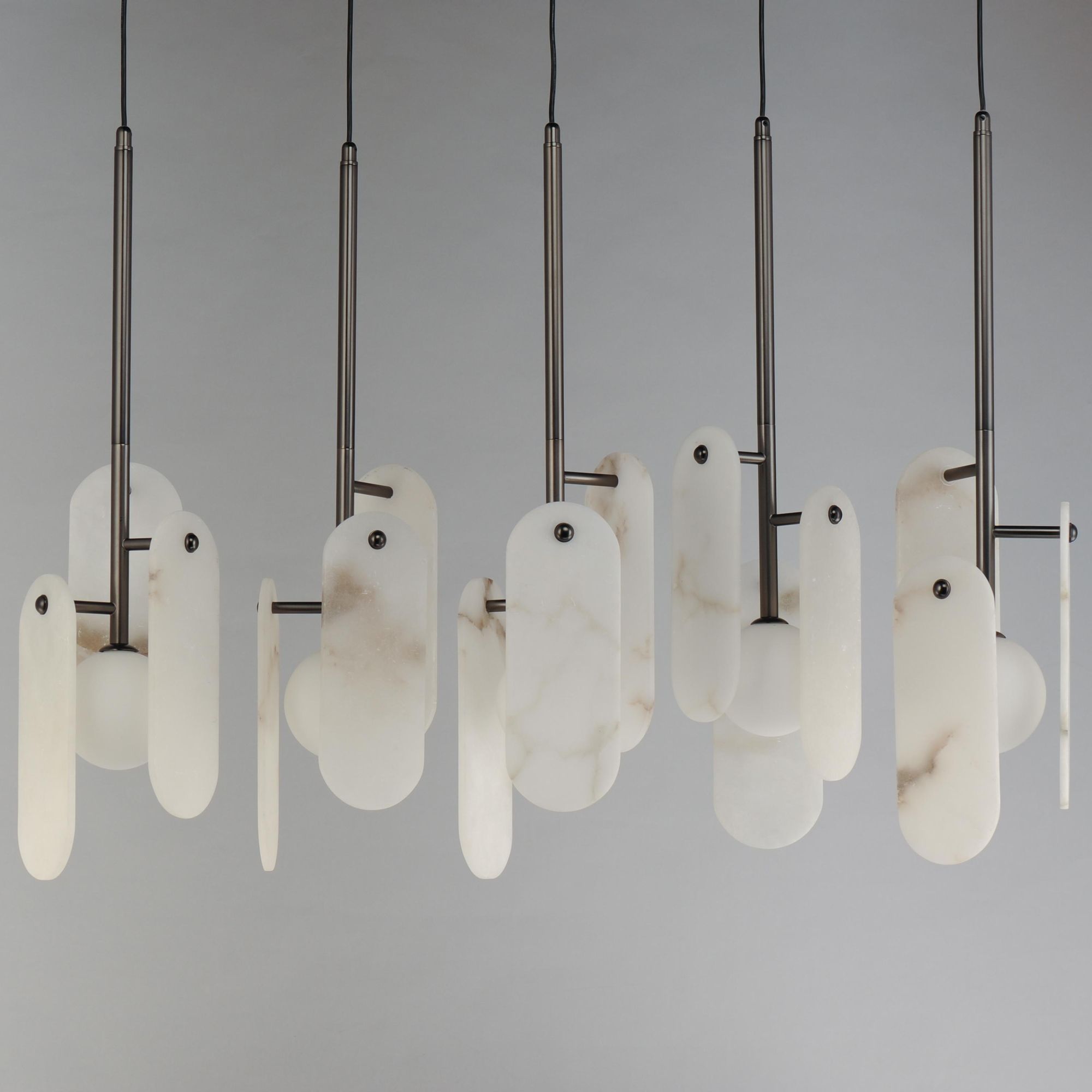 Studio M SM24815WAGM Megalith 5-Light Pendant Spanish Alabaster in Gunmetal by Nina Magon