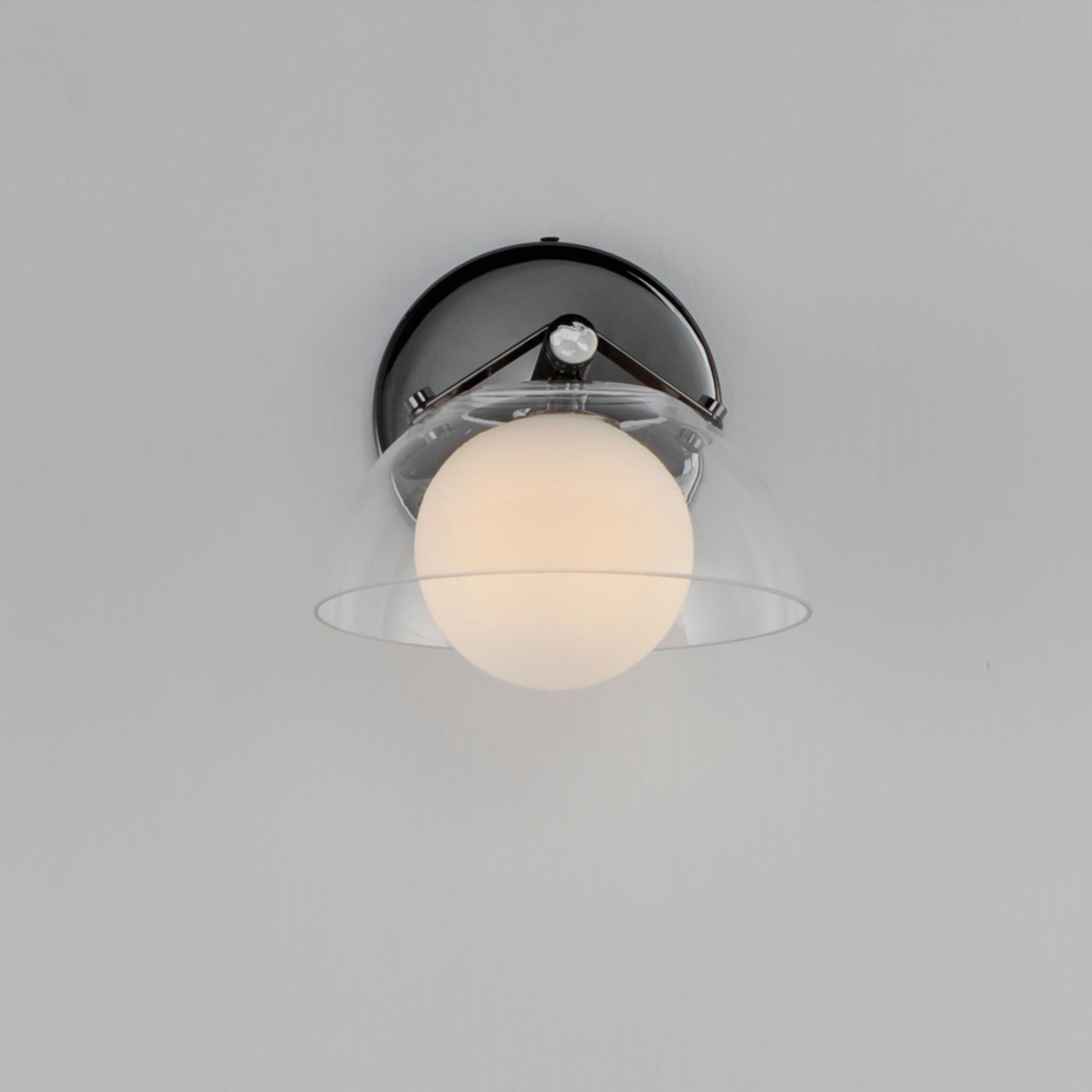 Studio M SM31001CLBC Domain 1-Light - Clear/Black Nickel Wall Sconce in Black Chrome by Mat Sanders