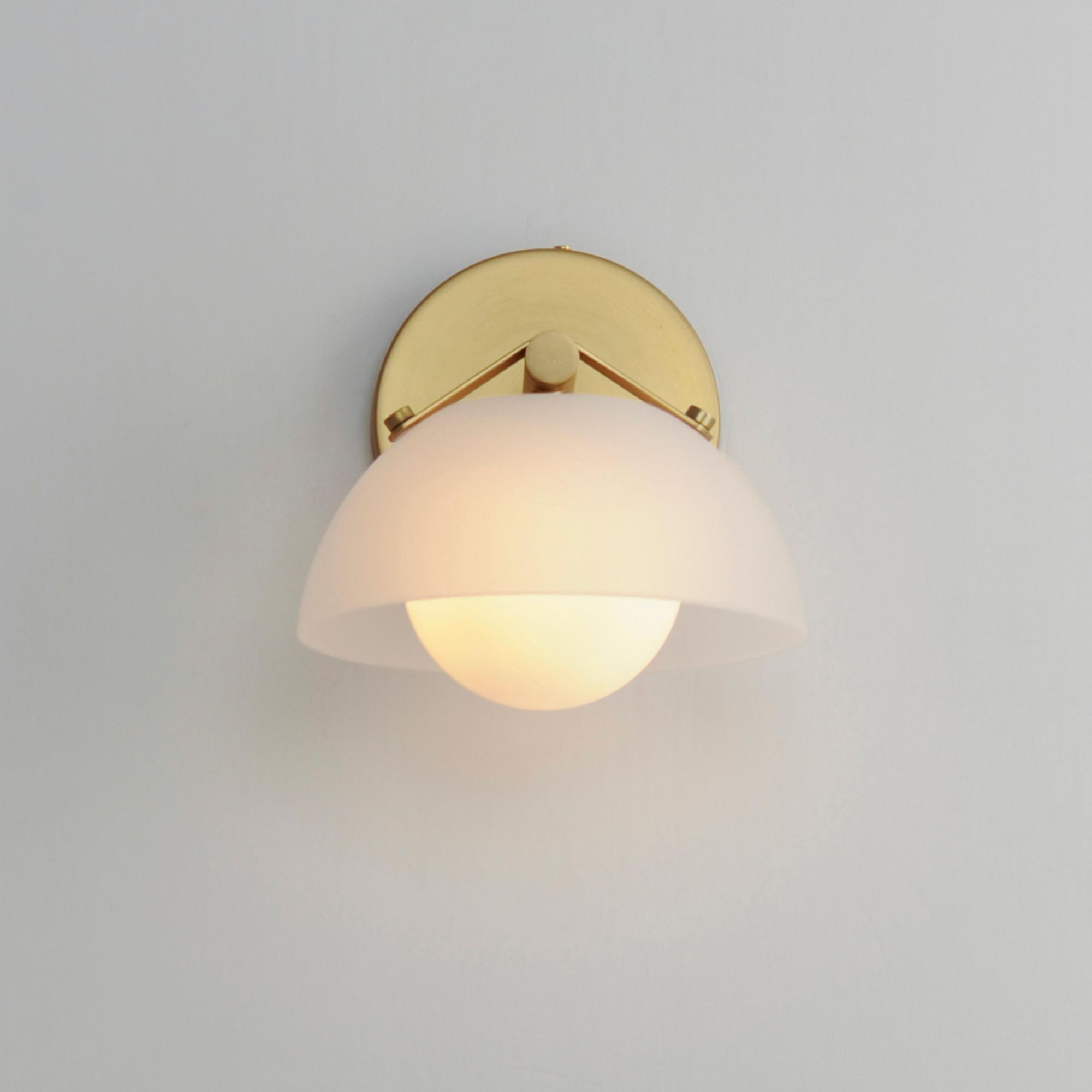 Studio M SM31001FTNAB Domain 1-Light - Frost/Brass Wall Sconce in Natural Aged Brass by Mat Sanders