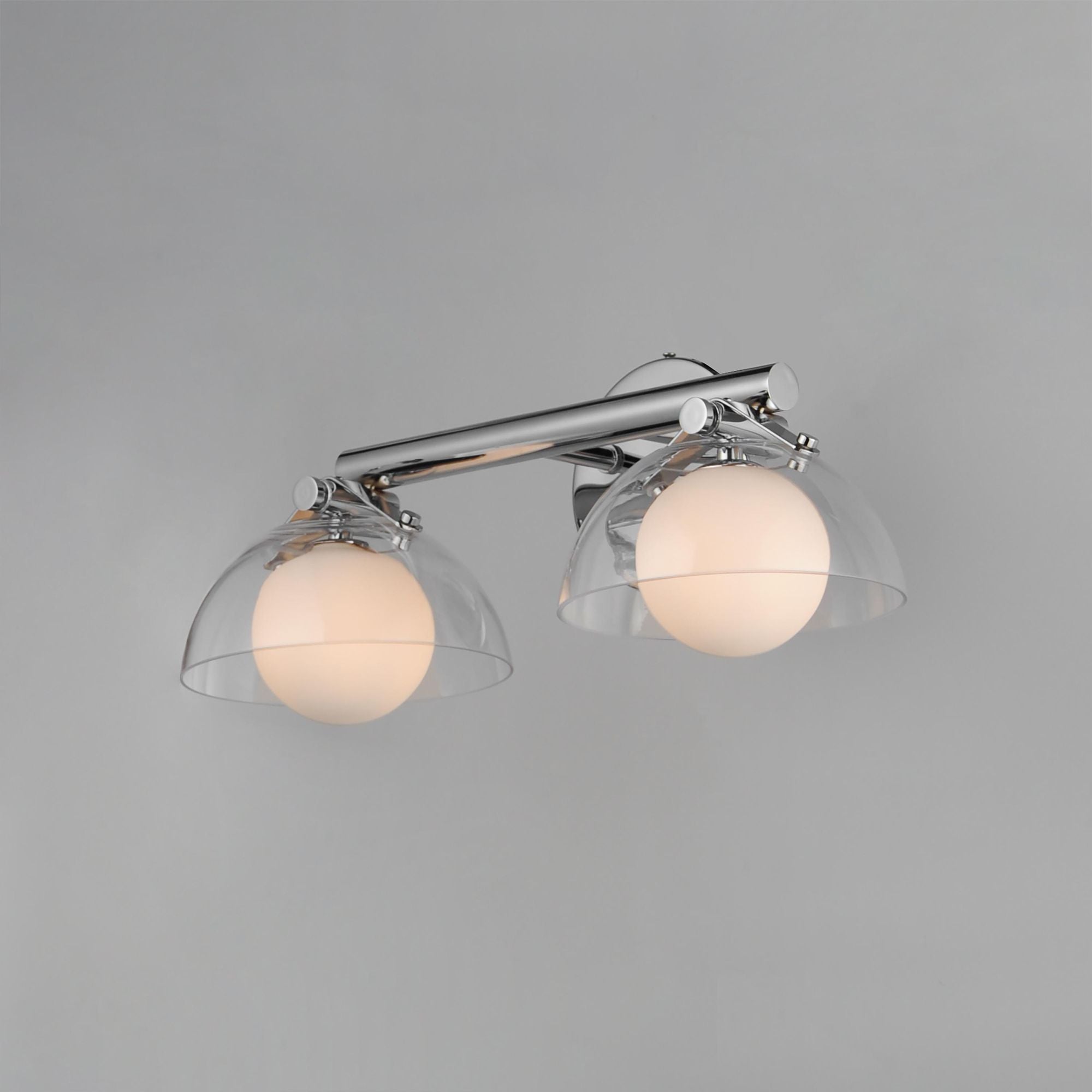 Studio M SM31002CLPC Domain 2-Light Wall Sconce - Clear/Chrome in Polished Chrome by Mat Sanders