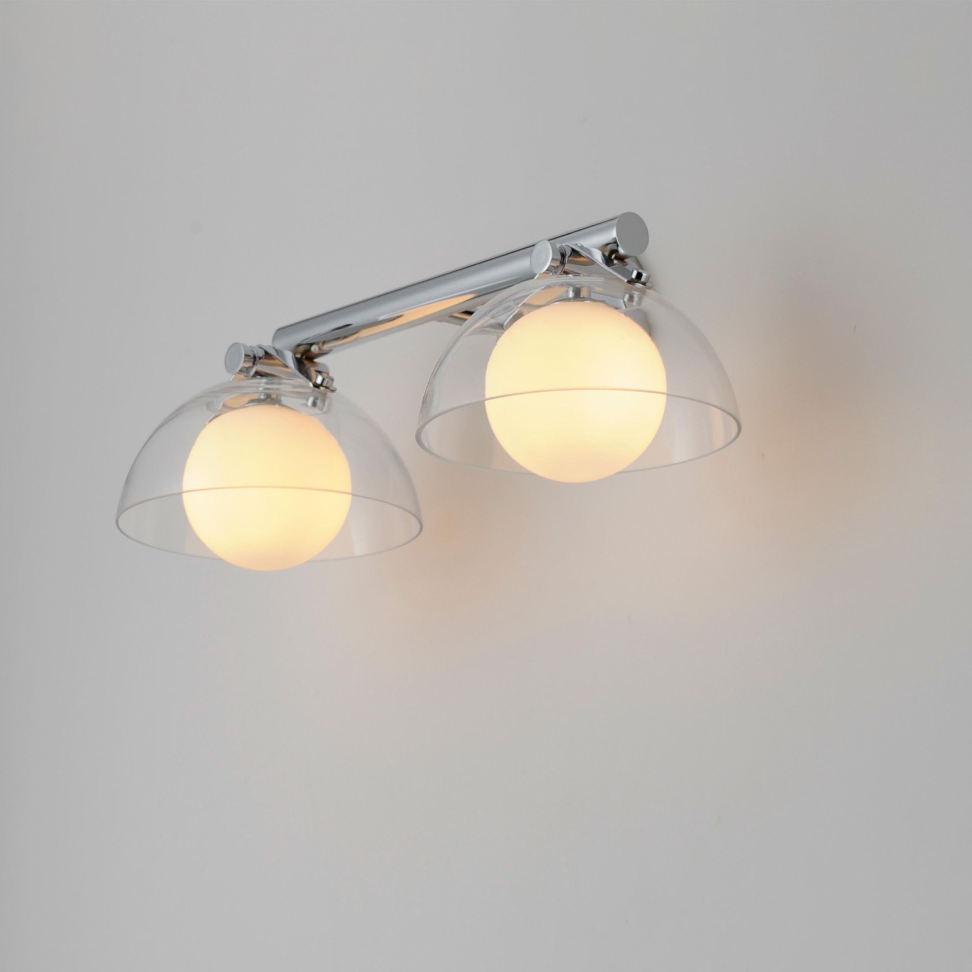 Studio M SM31002CLPC Domain 2-Light Wall Sconce - Clear/Chrome in Polished Chrome by Mat Sanders