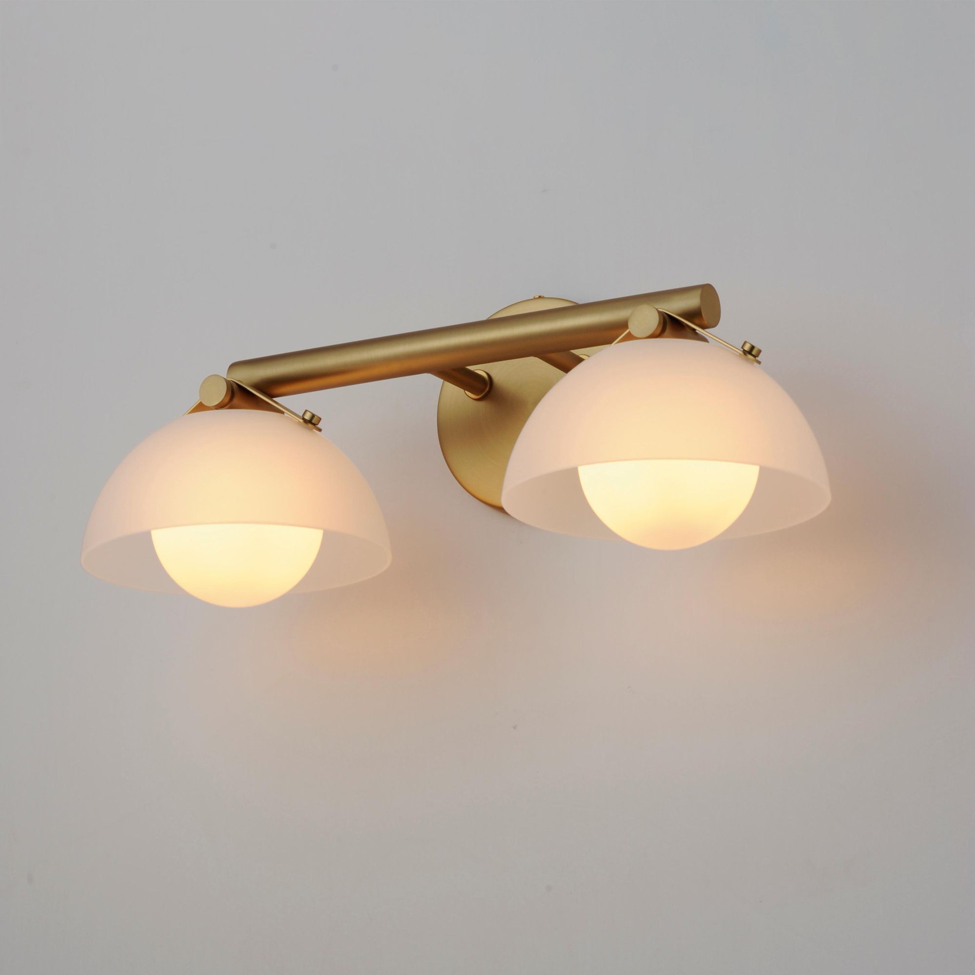 Studio M SM31002FTNAB Domain 2-Light Wall Sconce - Frost/Brass in Natural Aged Brass by Mat Sanders