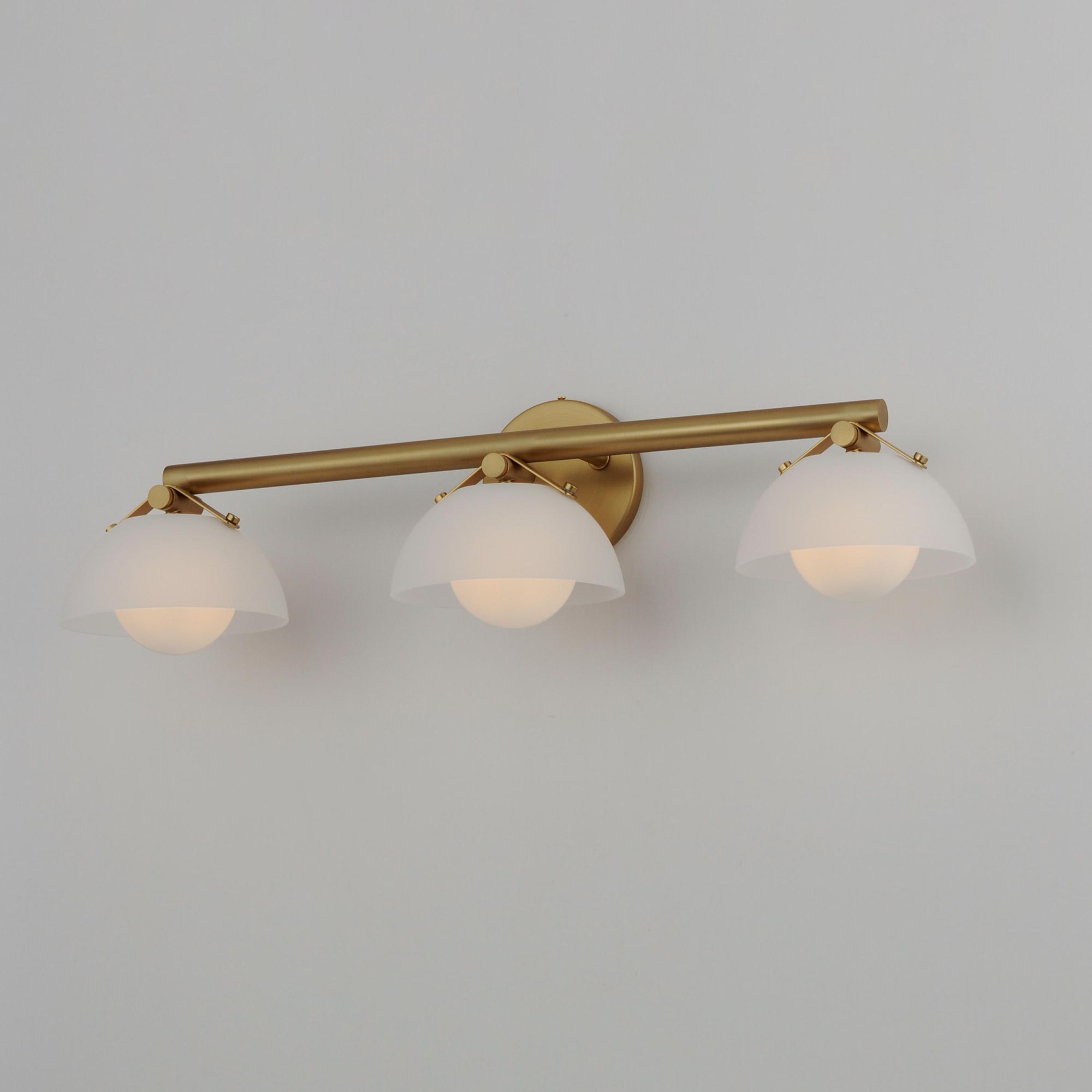 Studio M SM31003FTNAB Domain 3-Light - Frost/Brass Bath Vanity in Natural Aged Brass by Mat Sanders