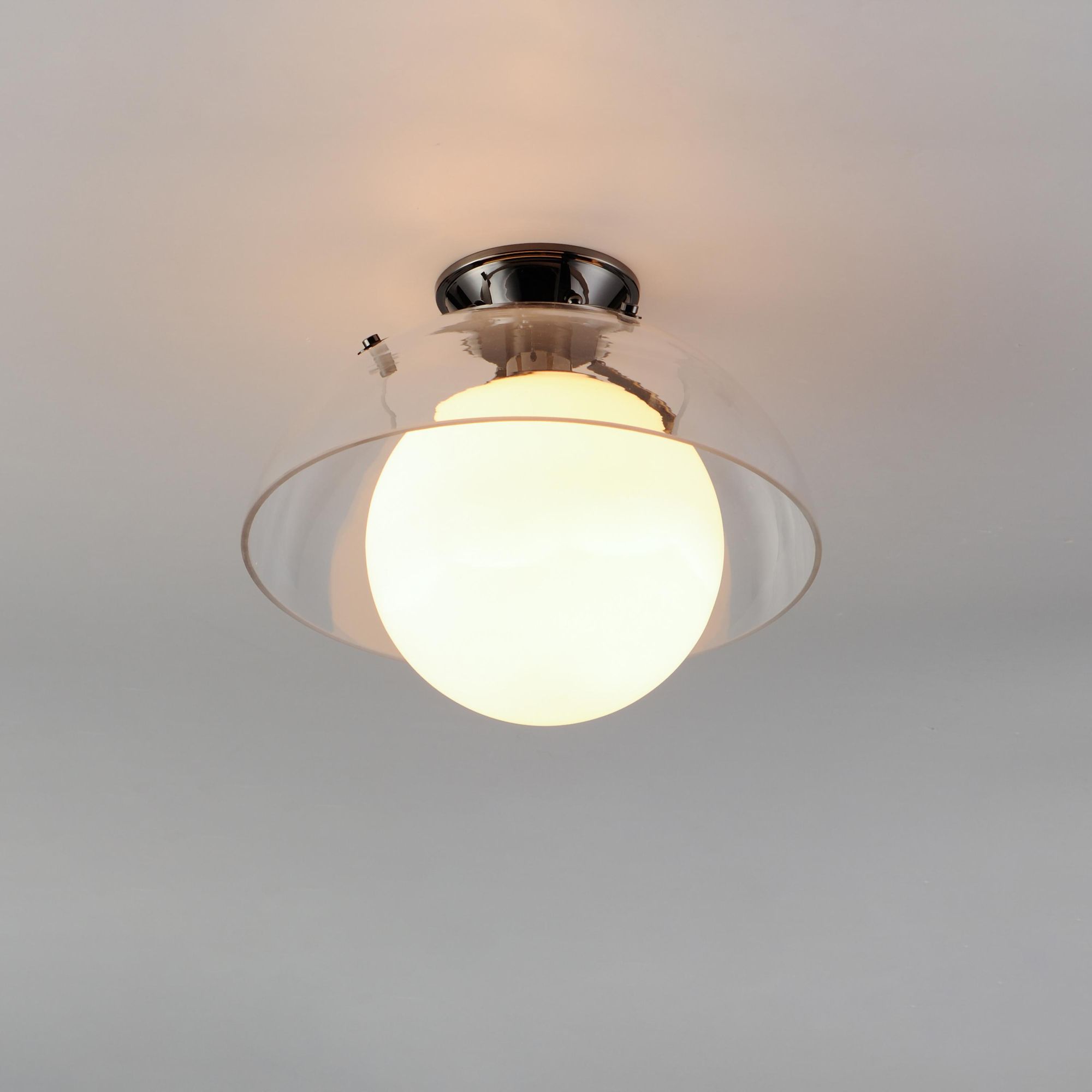 Studio M SM31009CLBC Domain 14" Semi - Clear/Black Nickel Flush Mount in Black Chrome by Mat Sanders