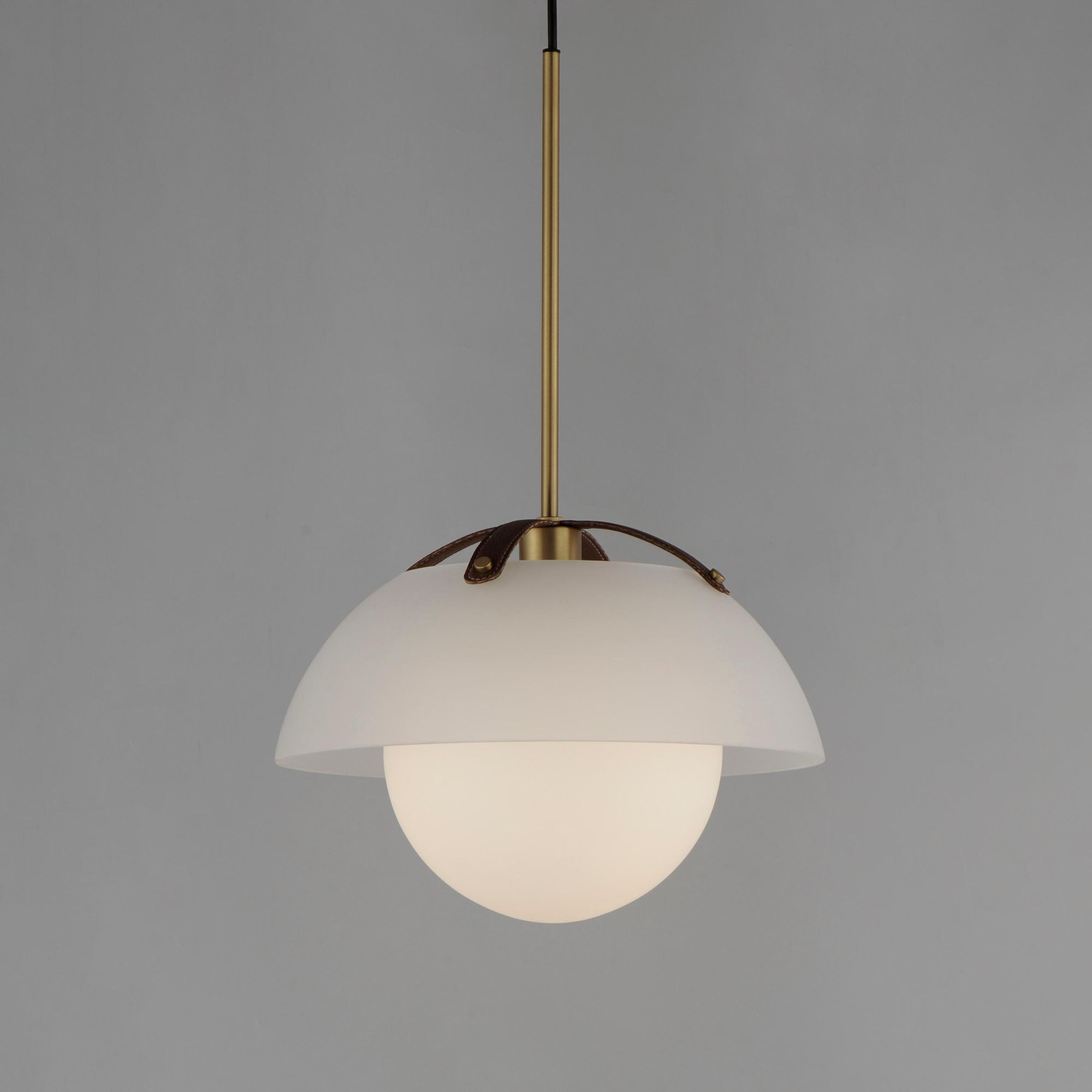 Studio M SM31014FTNAB Domain 14" Pendant Frost/Natural Aged Brass by Mat Sanders