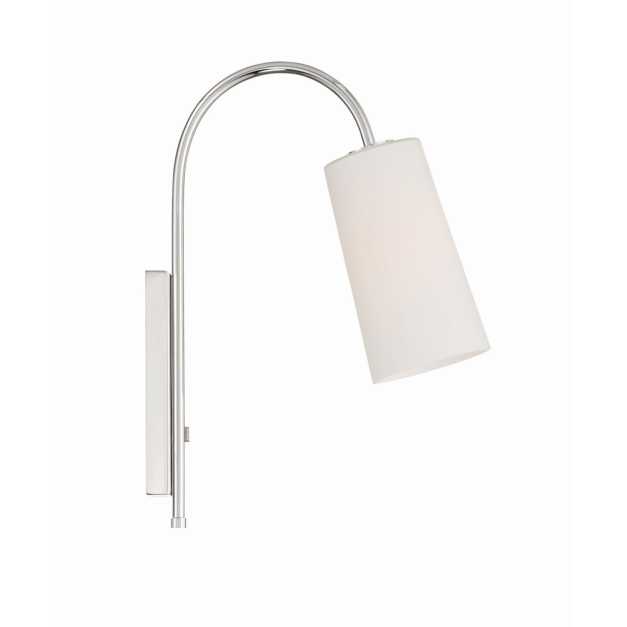 Alexa 1 Light Polished Nickel Task Sconce Glass Shade 5"W x 18.5"H x 13.25"D