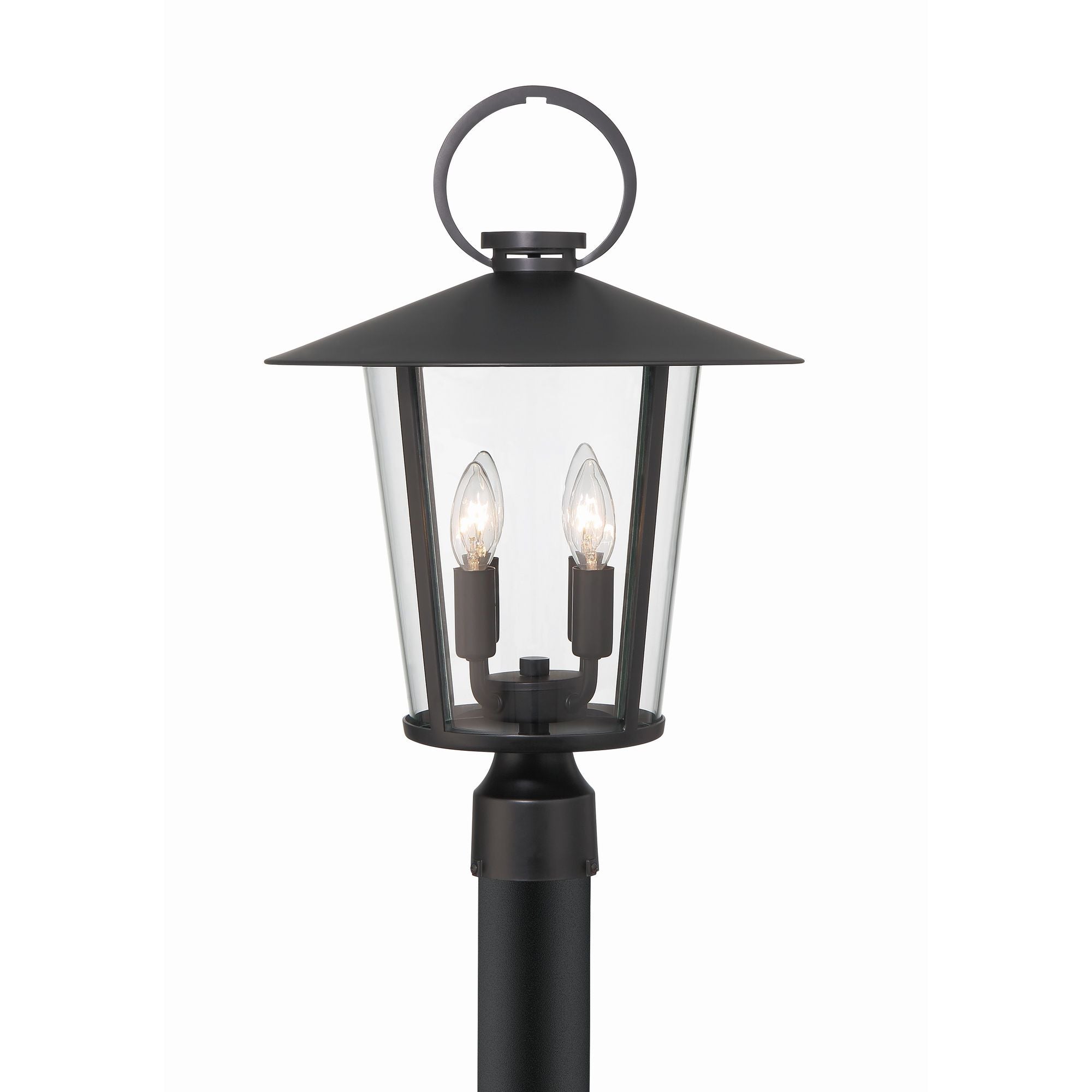 Andover 4 Light Matte Black Outdoor Post Clear Glass 14"W x 20.5"H x 14"D