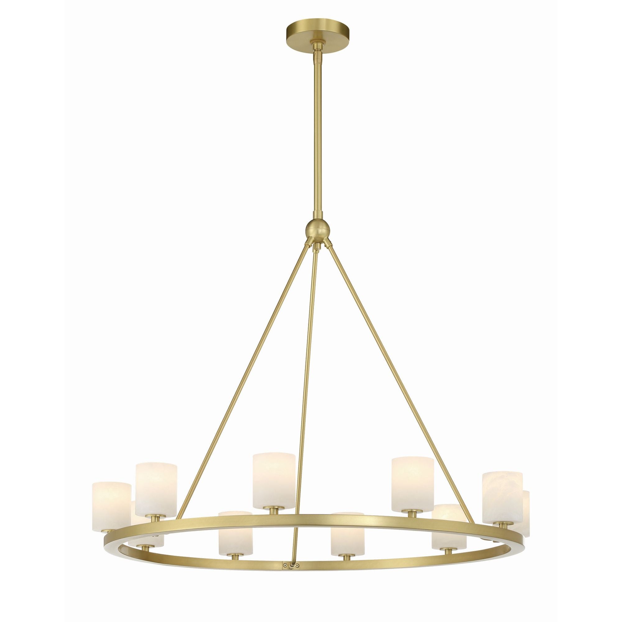 Aragon 10 Light LED Soft Brass Chandelier Stone Shade 34.75"W x 26"H x 34.75"D