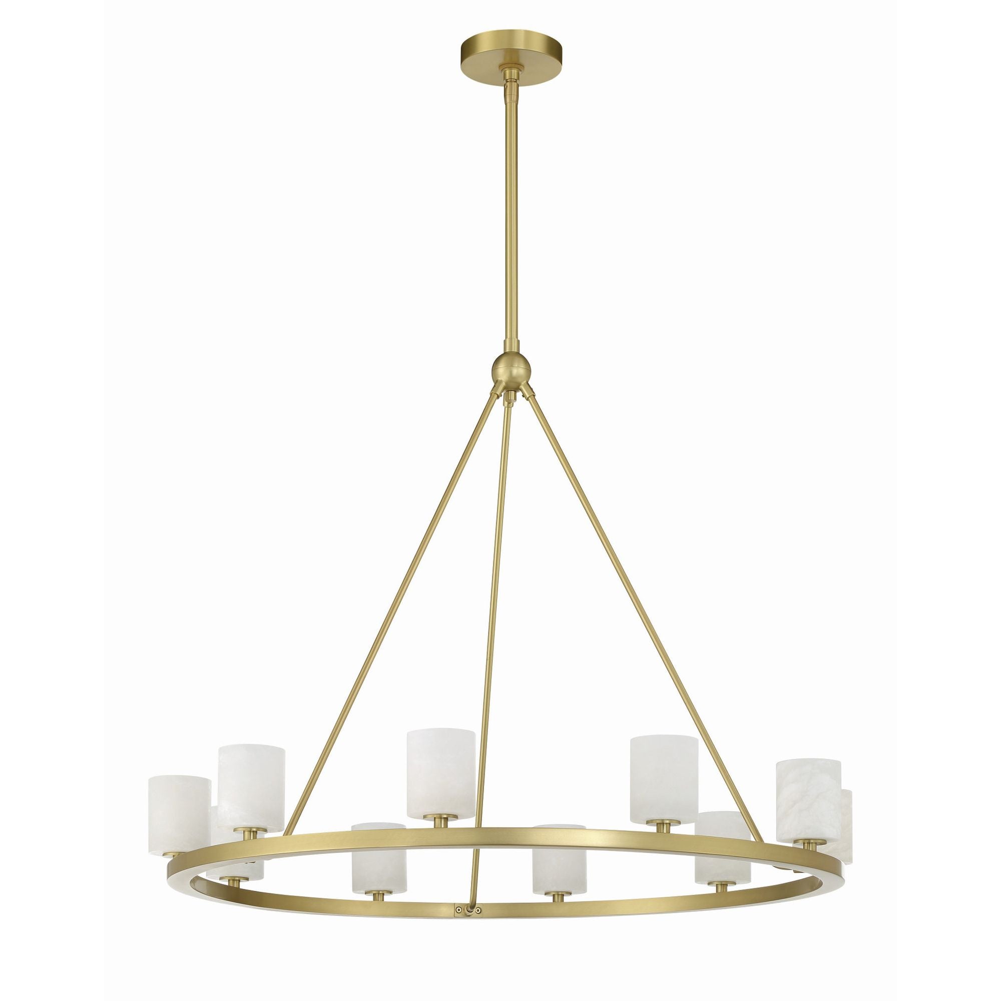 Aragon 10 Light LED Soft Brass Chandelier Stone Shade 34.75"W x 26"H x 34.75"D