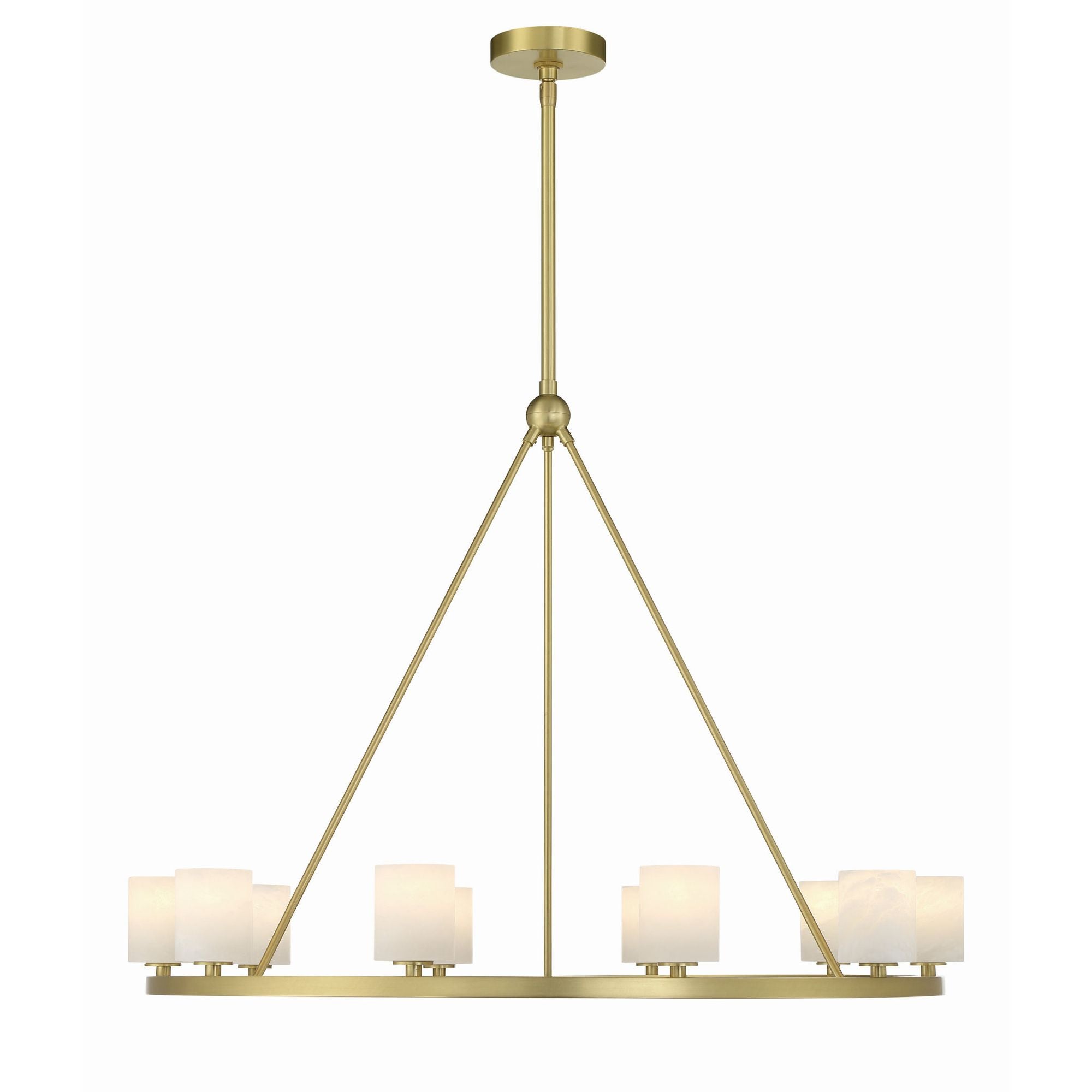 Aragon 10 Light LED Soft Brass Chandelier Stone Shade 34.75"W x 26"H x 34.75"D