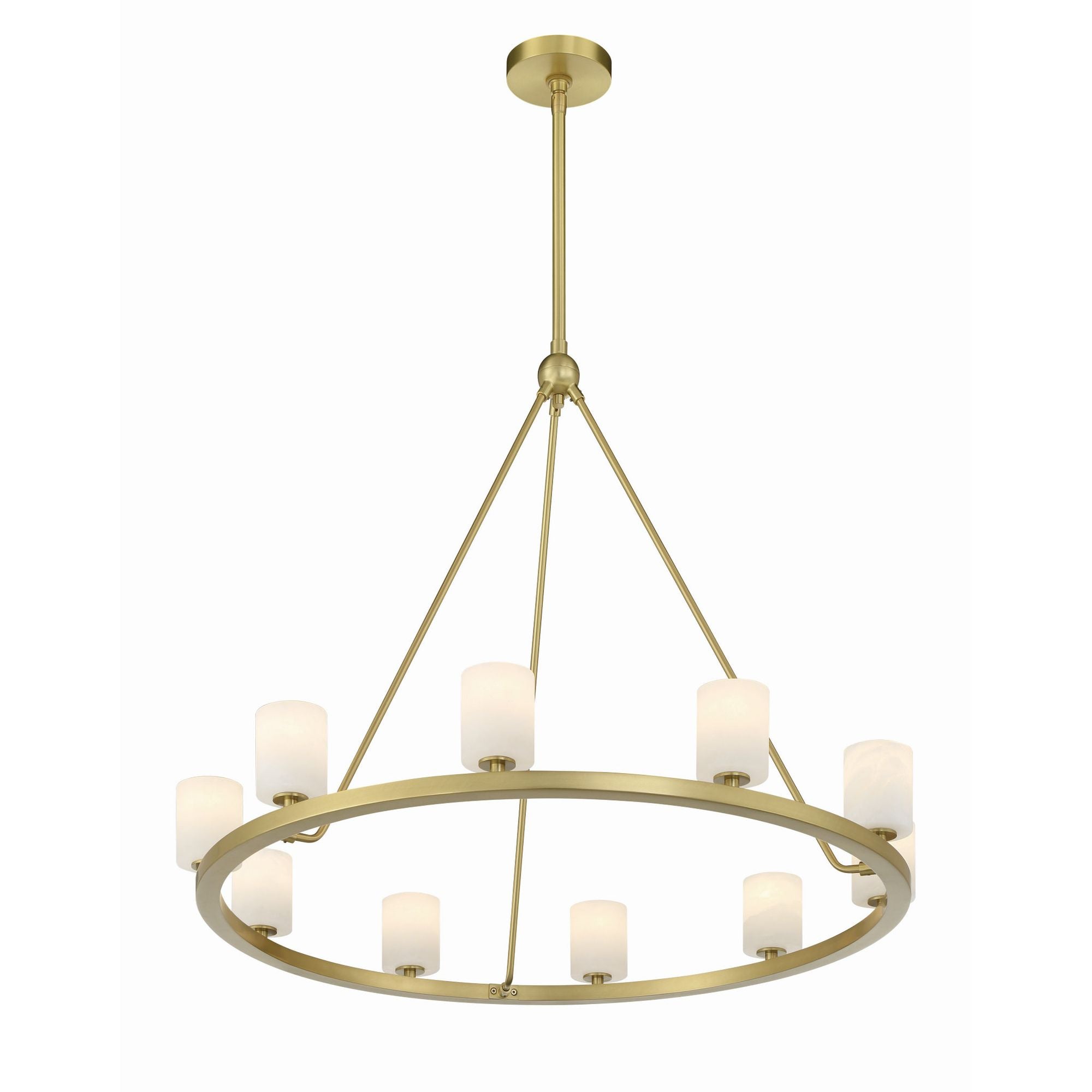 Aragon 10 Light LED Soft Brass Chandelier Stone Shade 34.75"W x 26"H x 34.75"D