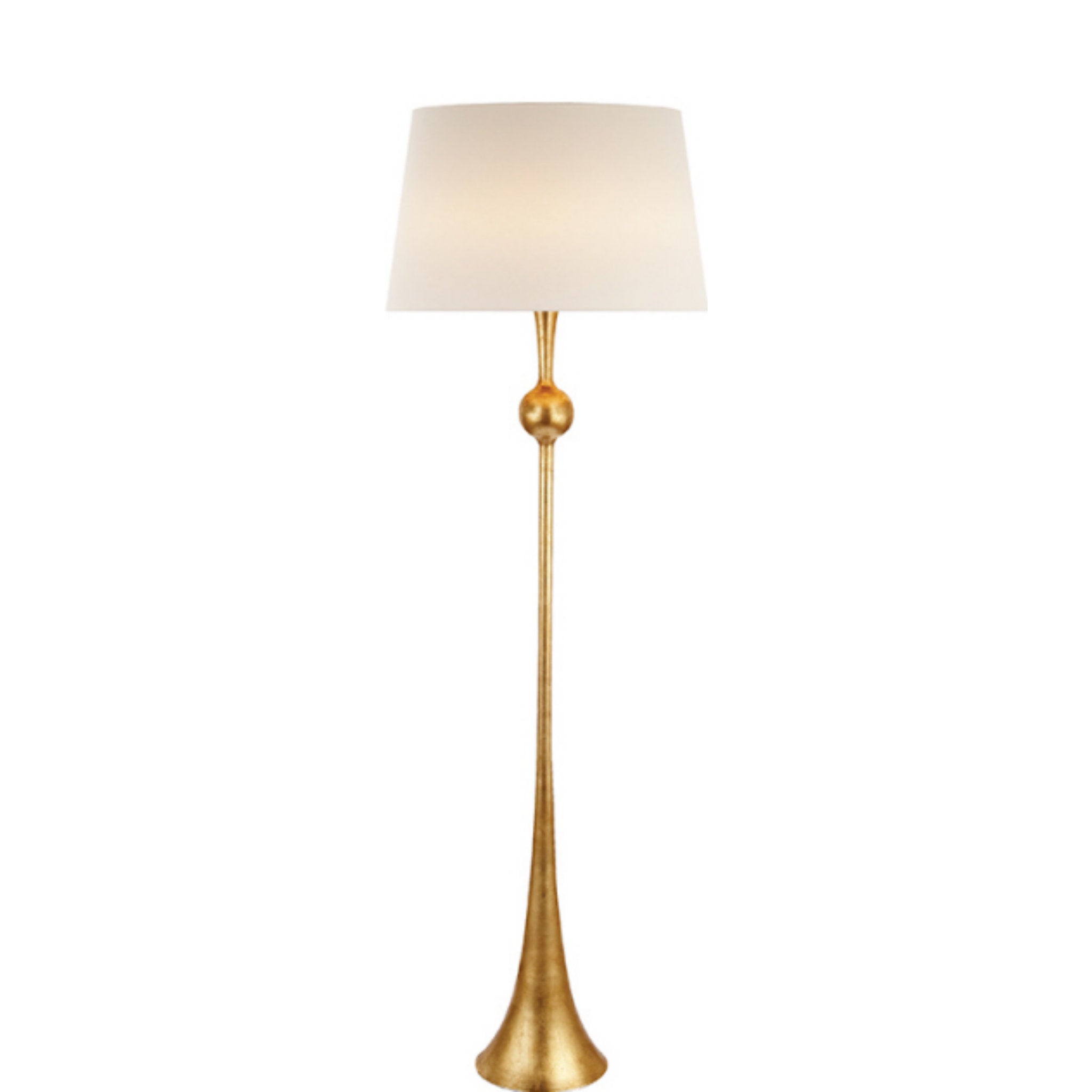 AERIN Dover Floor Lamp in Gild with Linen Shade W21.5" x H63.5"