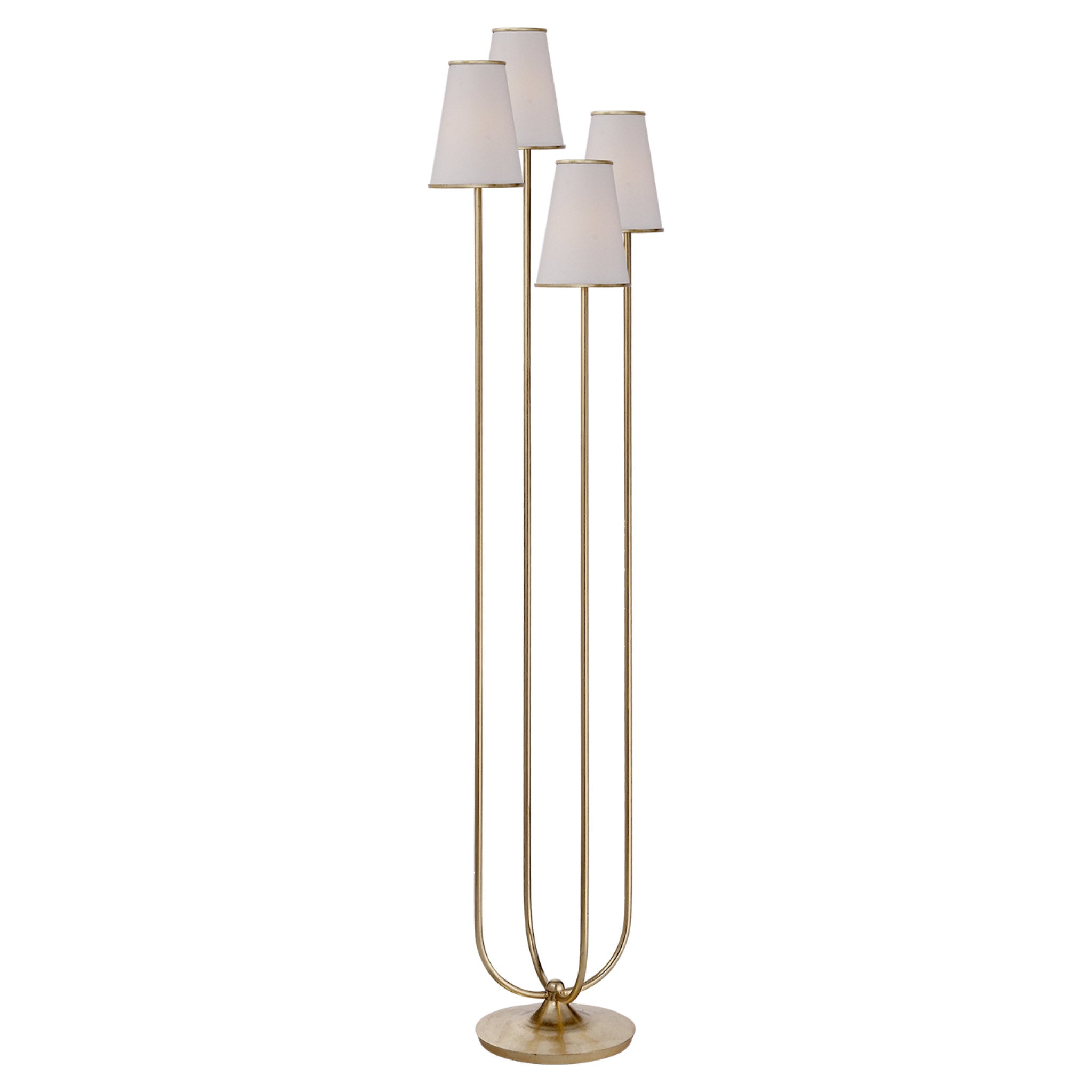 AERIN Montreuil Floor Lamp in Gild with Linen Shades W16.75" x H67"