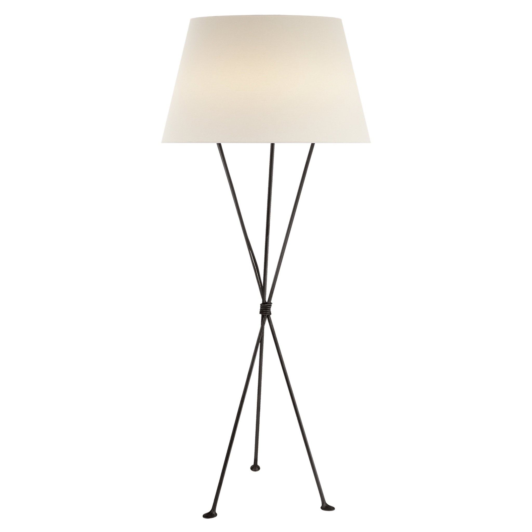 AERIN Lebon Floor Lamp in Aged Iron with Linen Shade W27" x H62.25"