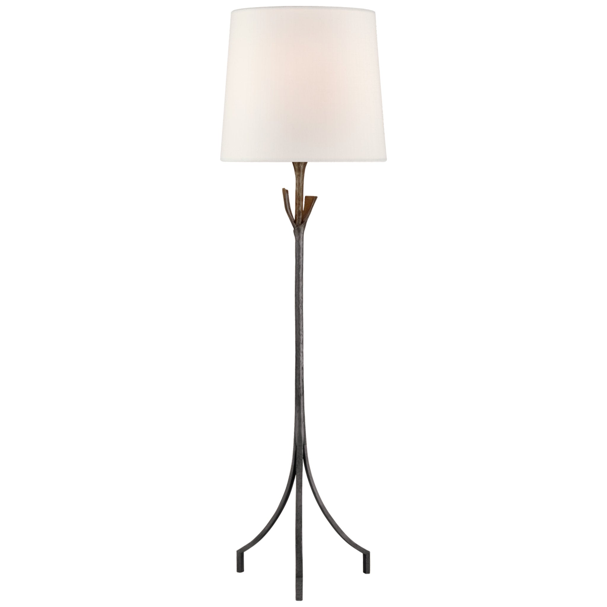 AERIN Fliana Floor Lamp in Aged Iron with Linen Shade W18" x H58.5"