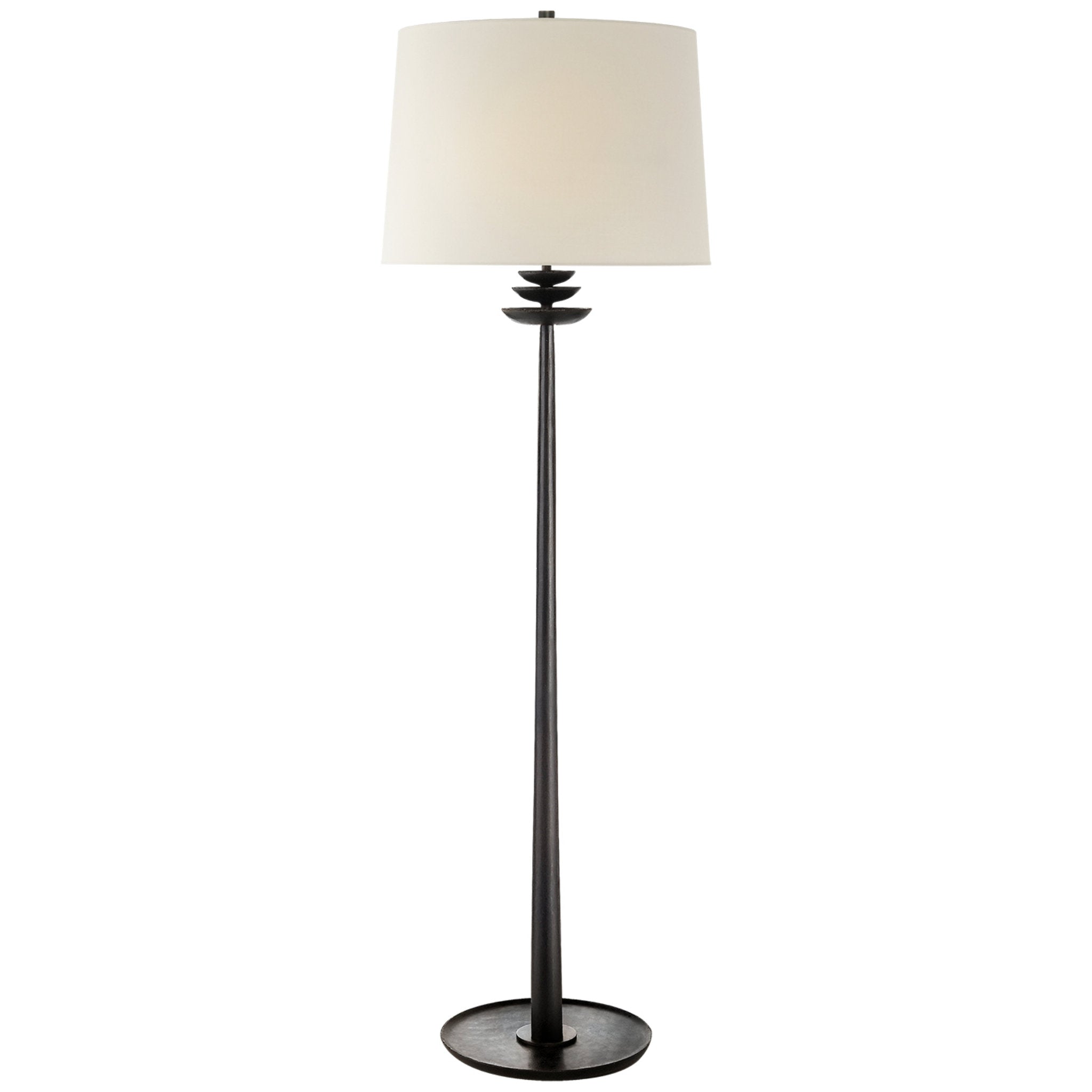 AERIN Beaumont Floor Lamp in Aged Iron with Linen Shade W20" x H62.75"