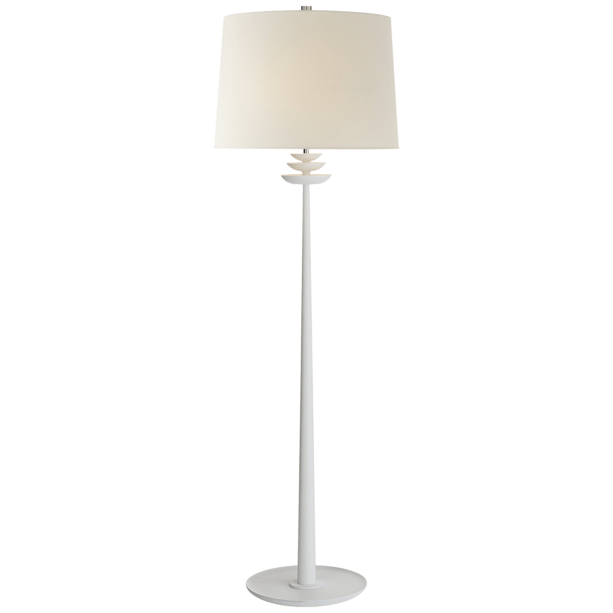 AERIN Beaumont Floor Lamp in White with Linen Shade W20" x H62.75"