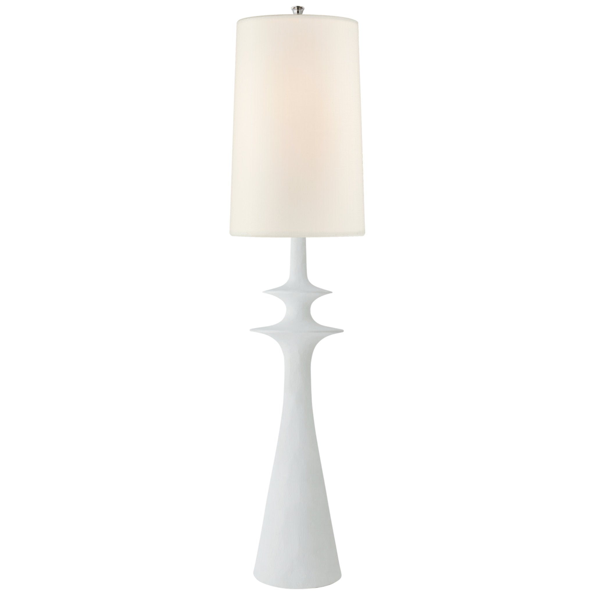 AERIN Lakmos Floor Lamp in Plaster White with Linen Shade W14.5'' x H58.25"