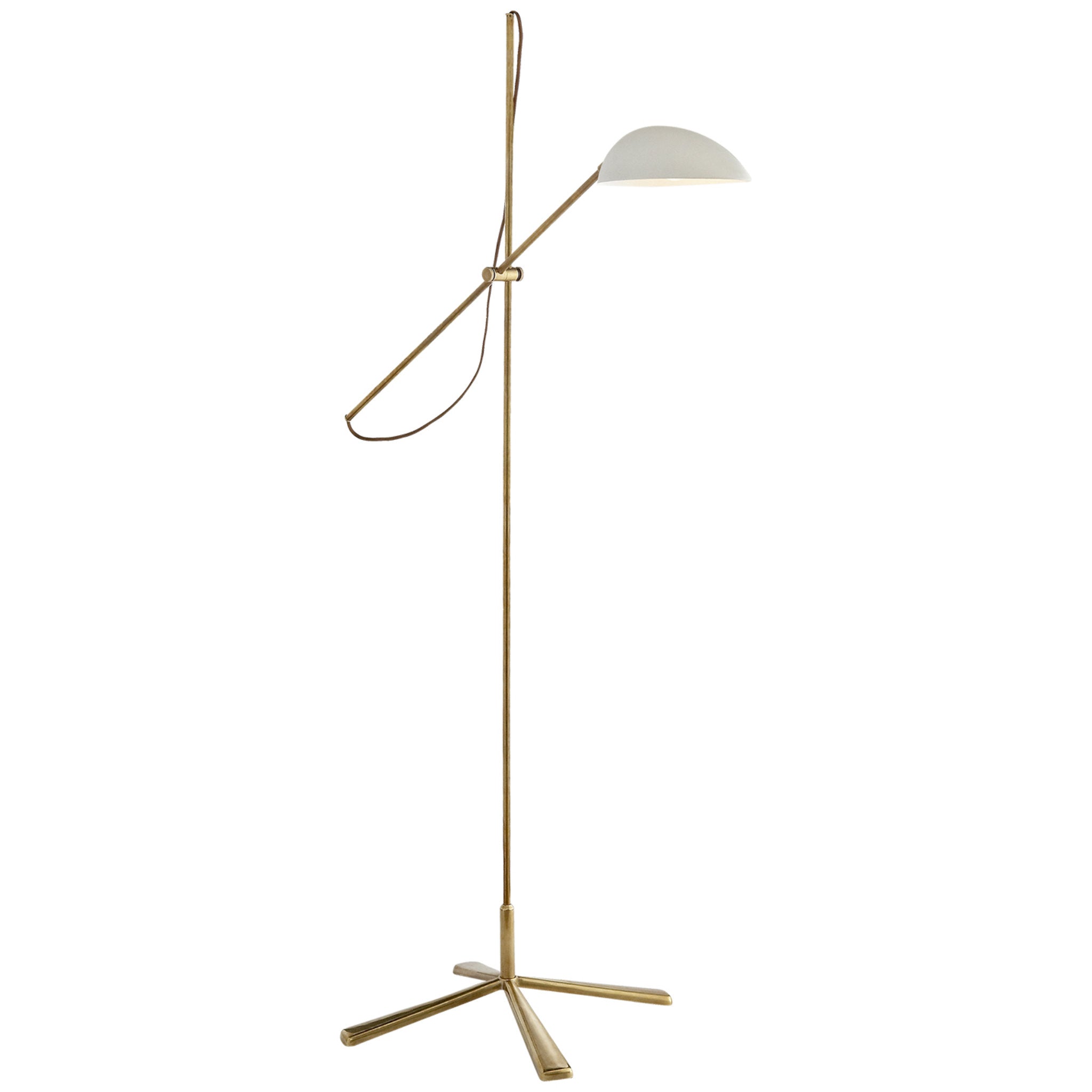 AERIN Graphic Floor Lamp in Hand-Rubbed Antique Brass with White W44" x H67"