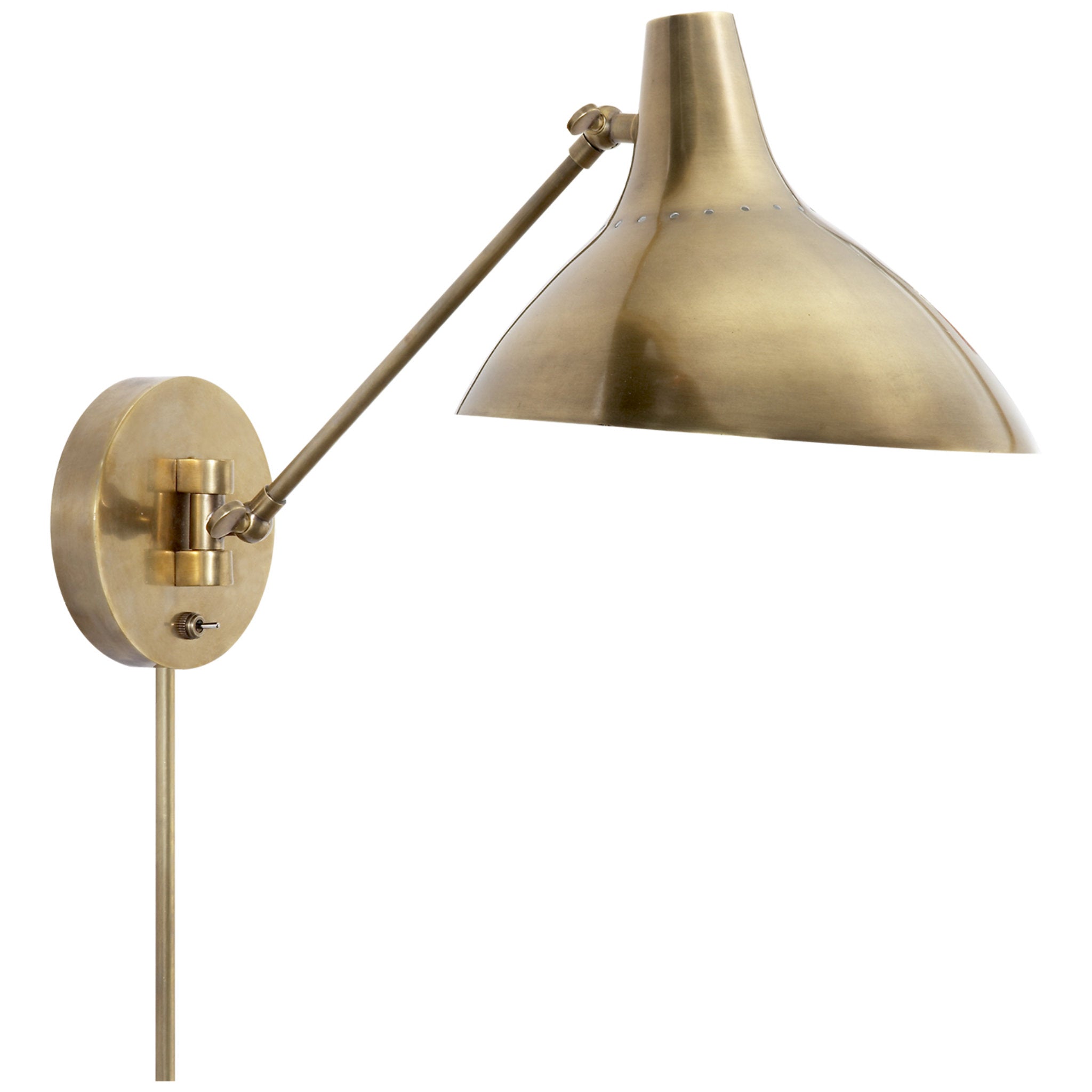 AERIN Charlton Wall Light in Hand-Rubbed Antique Brass W9.25" x H7.5" - 14.5"