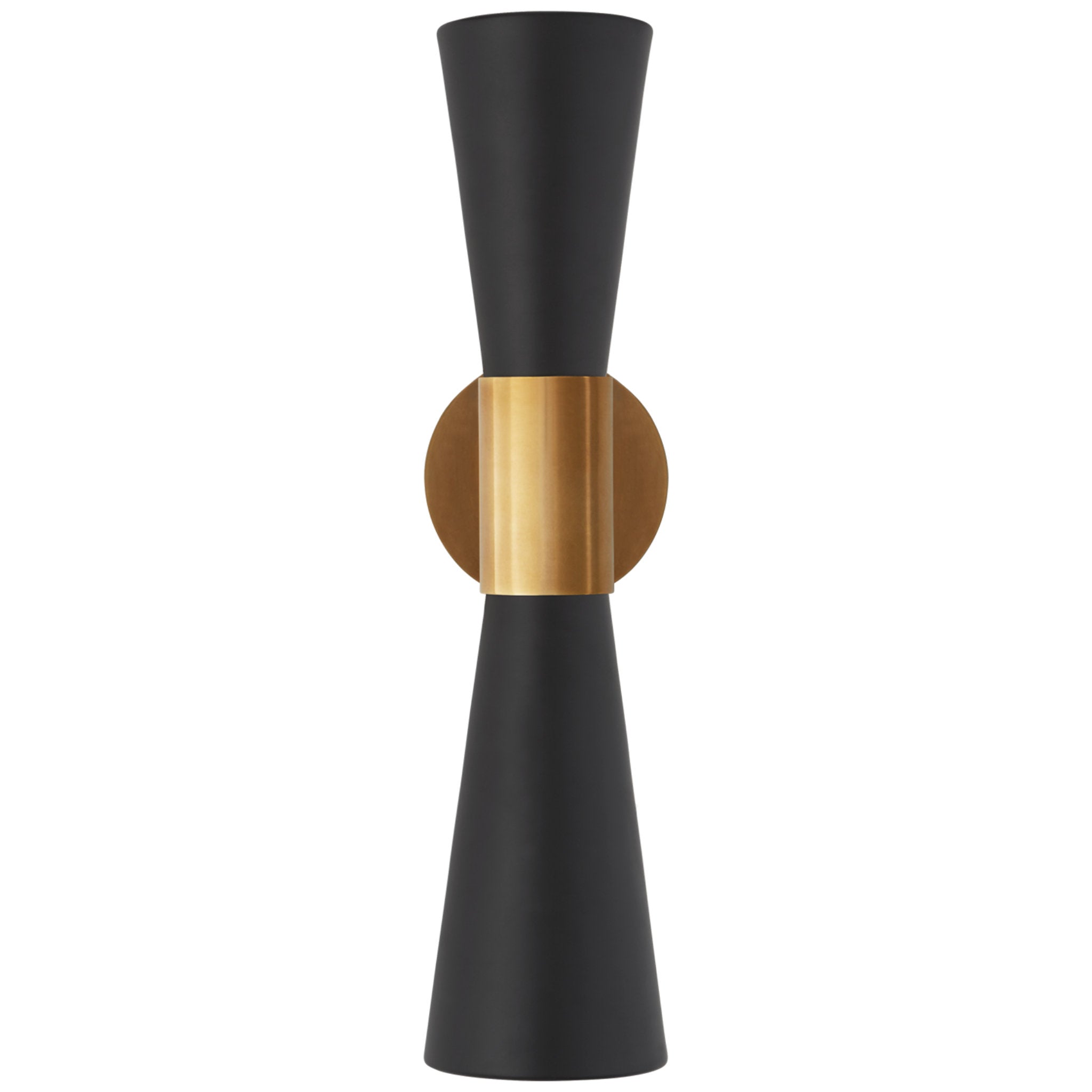 AERIN Clarkson Medium Narrow Sconce in Hand-Rubbed Antique Brass and Black Wall Light W4.5" x H17.75"