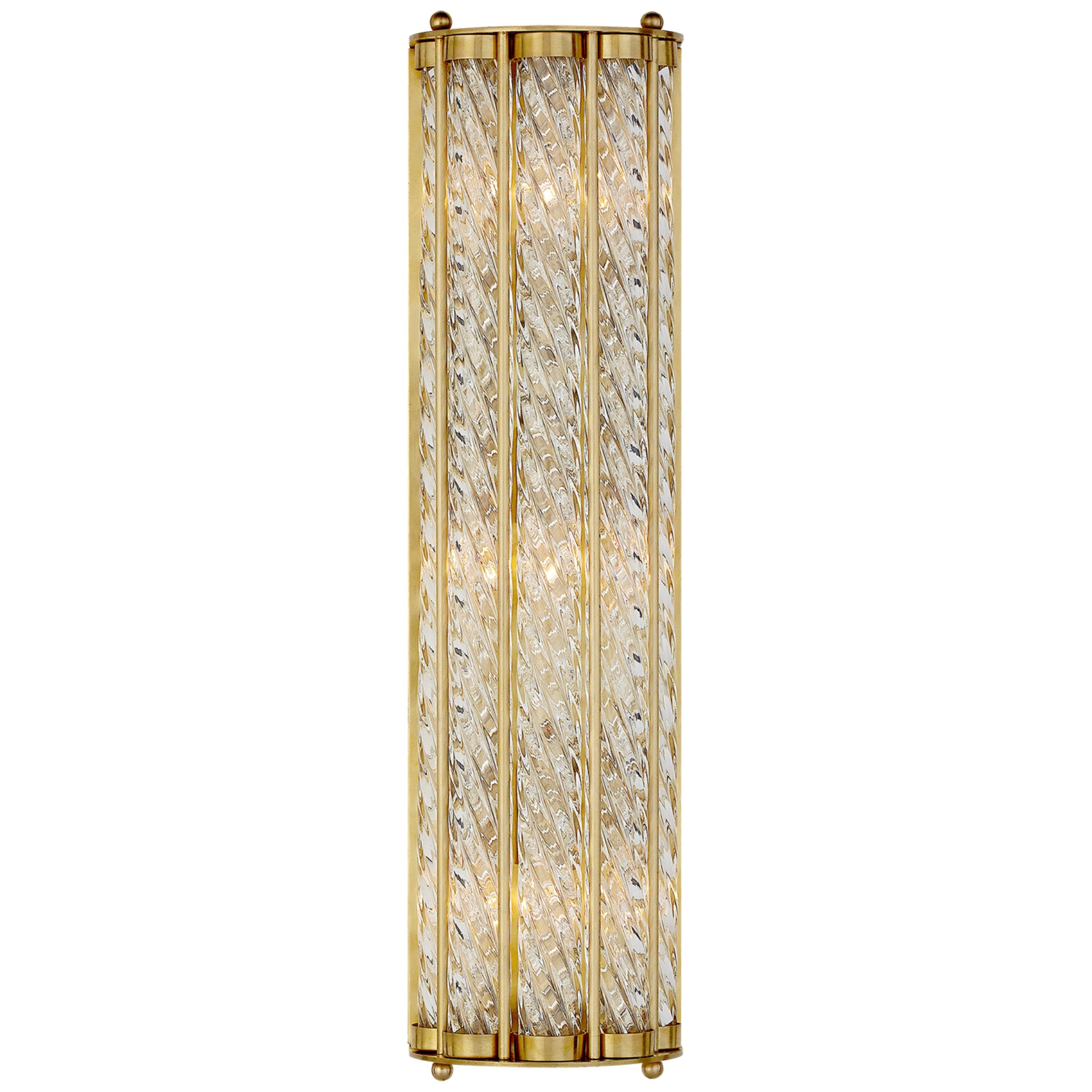 AERIN Eaton Linear Sconce in Hand-Rubbed Antique Brass Wall Light W5.5" x H21"
