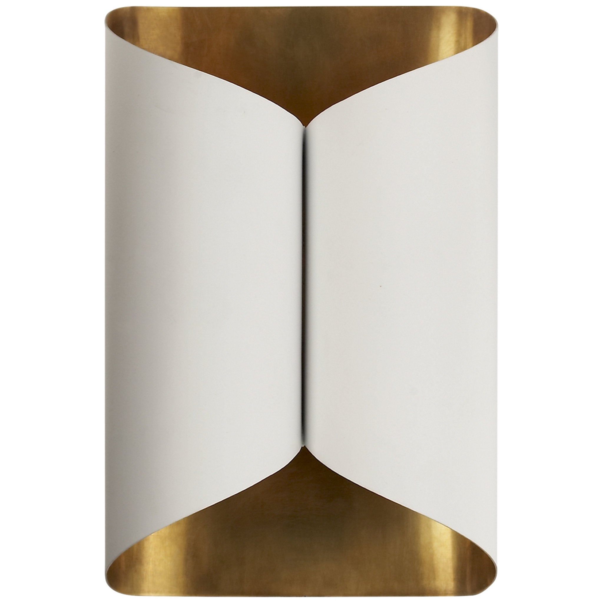 AERIN Selfoss Sconce in Plaster White and Hand-Rubbed Antique Brass Interior Wall Light W7" x H11"
