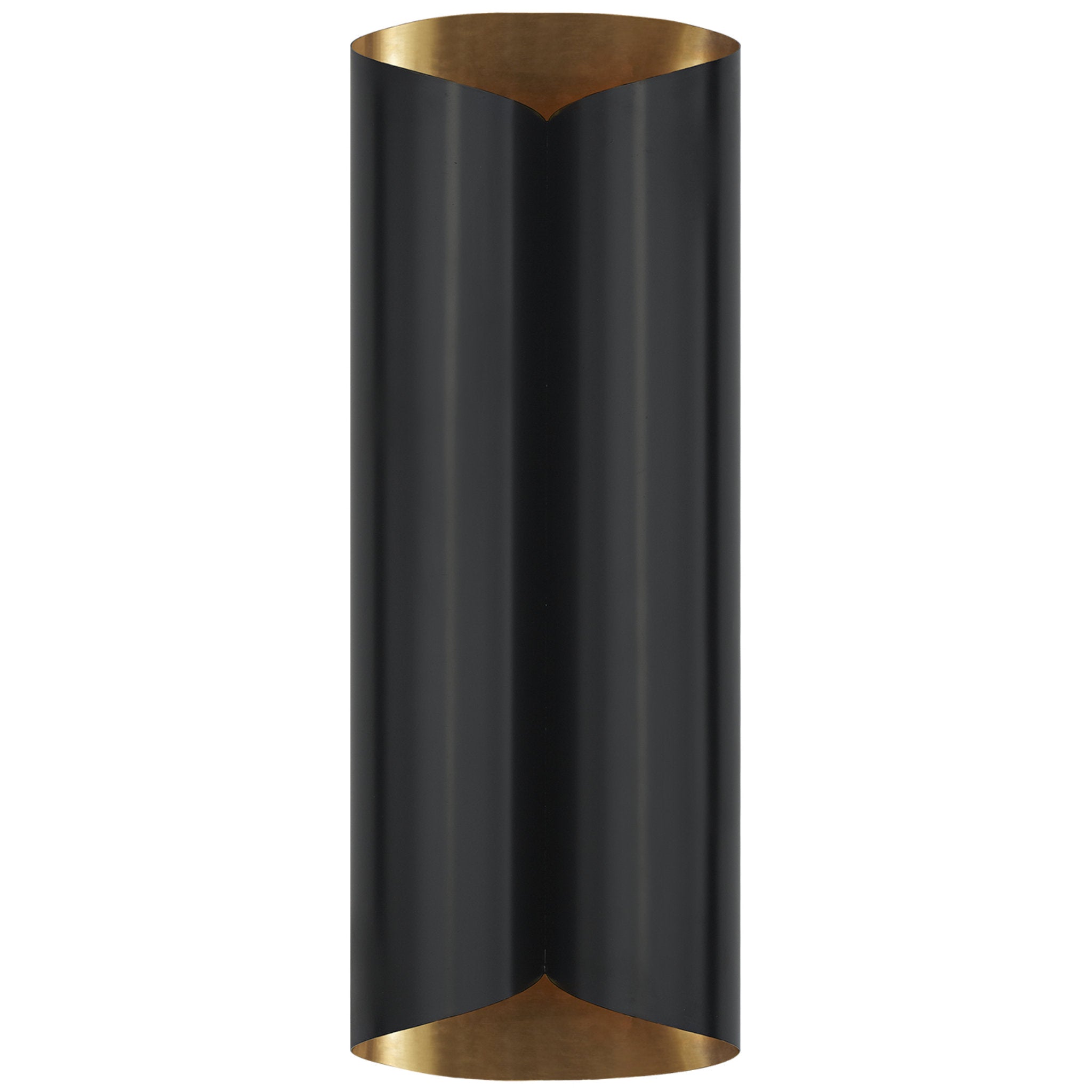 AERIN Selfoss Large Sconce in Black and Hand-Rubbed Antique Brass Interior Wall Light W8" x H23"