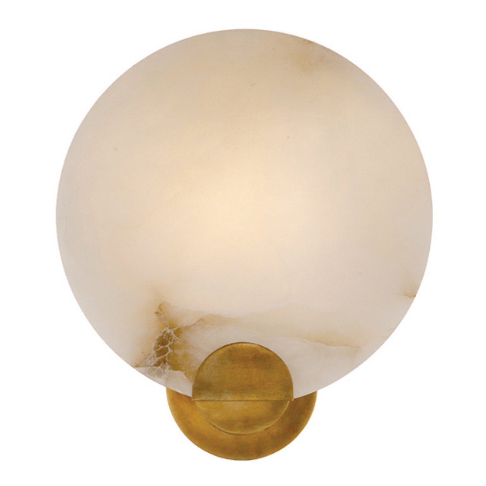 AERIN Iveala Single Sconce in Hand-Rubbed Antique Brass with Alabaster Shade Wall Light W10.5" x H12.75"