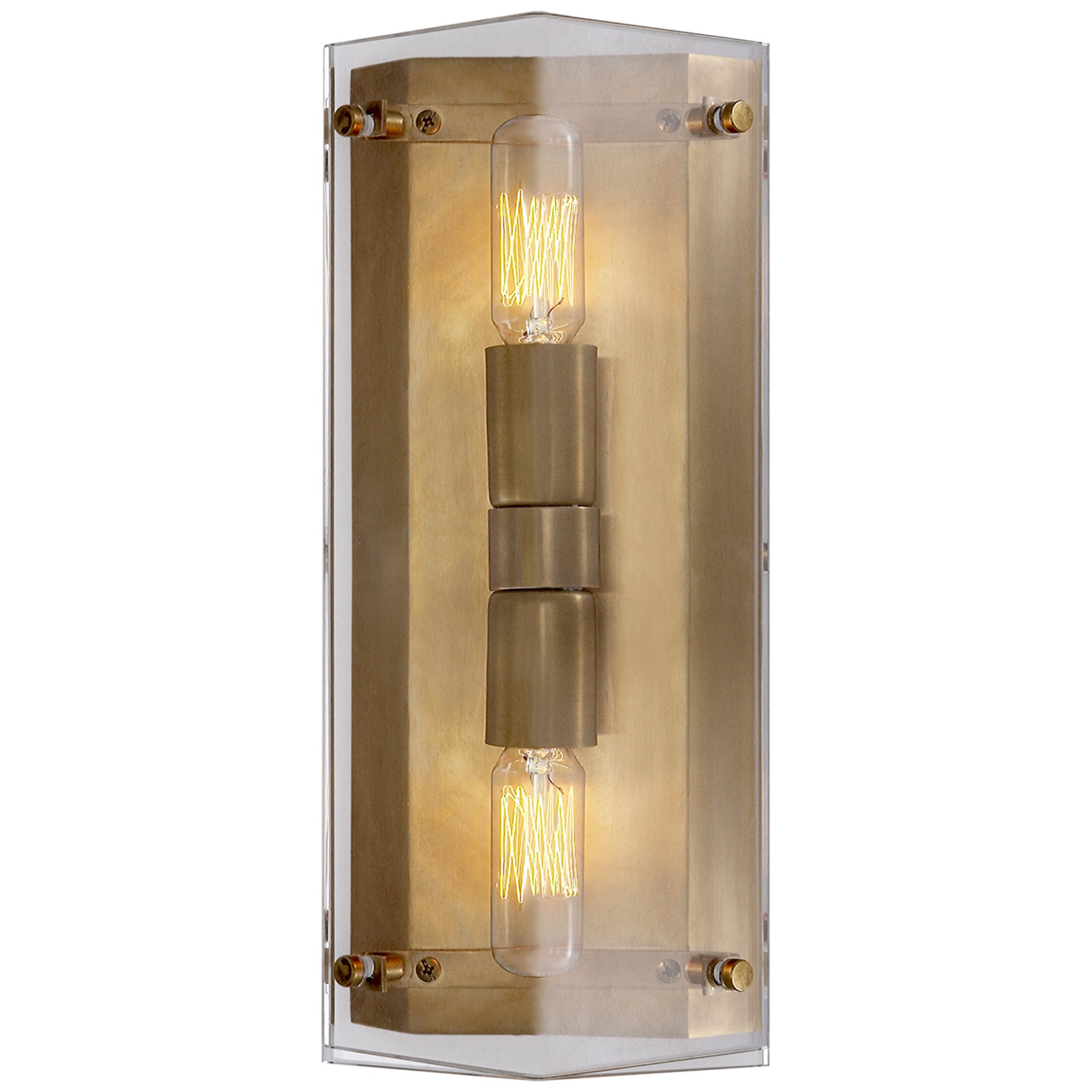 AERIN Clayton Wall Sconce in Crystal and Hand-Rubbed Antique Brass Wall Light W5.5" x H12.5"
