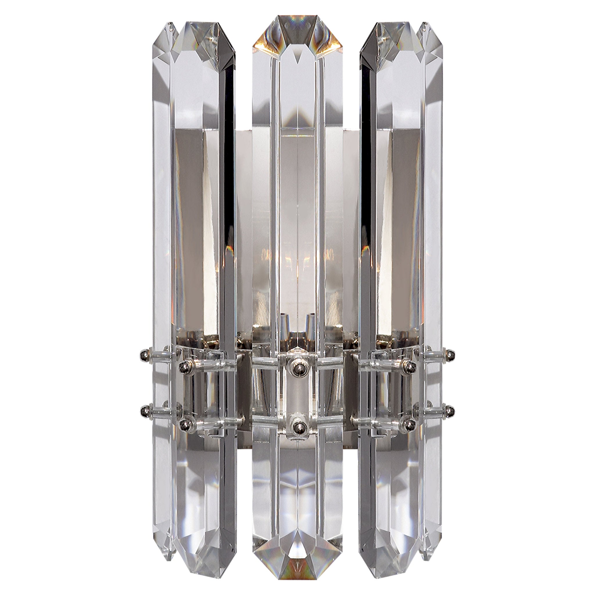 AERIN Bonnington Wall Sconce in Polished Nickel with Crystal Wall Light W6.75" x H12"