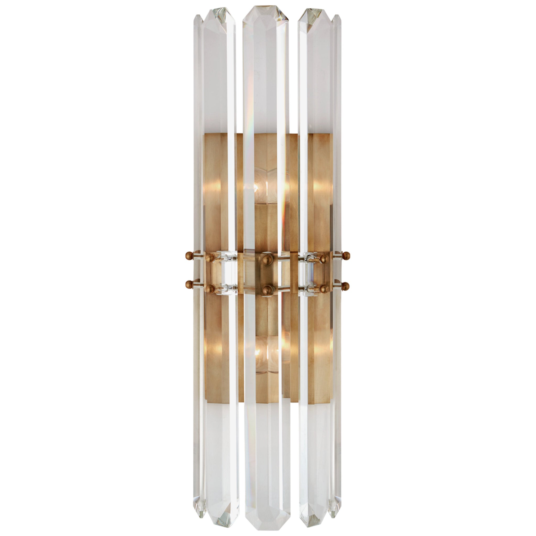 AERIN Bonnington Tall Sconce in Hand-Rubbed Antique Brass Wall Light W7.5" x H22"
