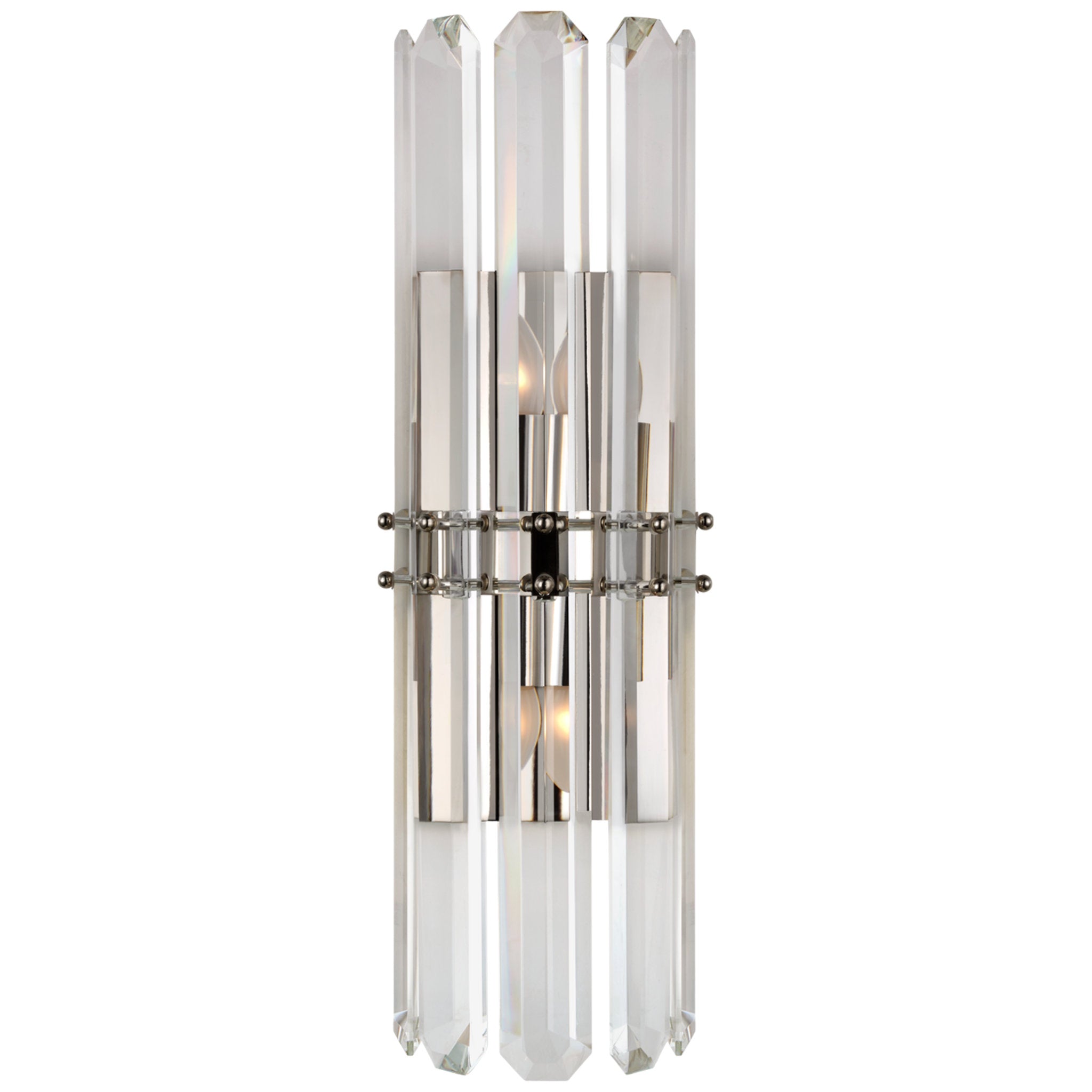 AERIN Bonnington Tall Sconce in Polished Nickel Wall Light W7.5" x H22"