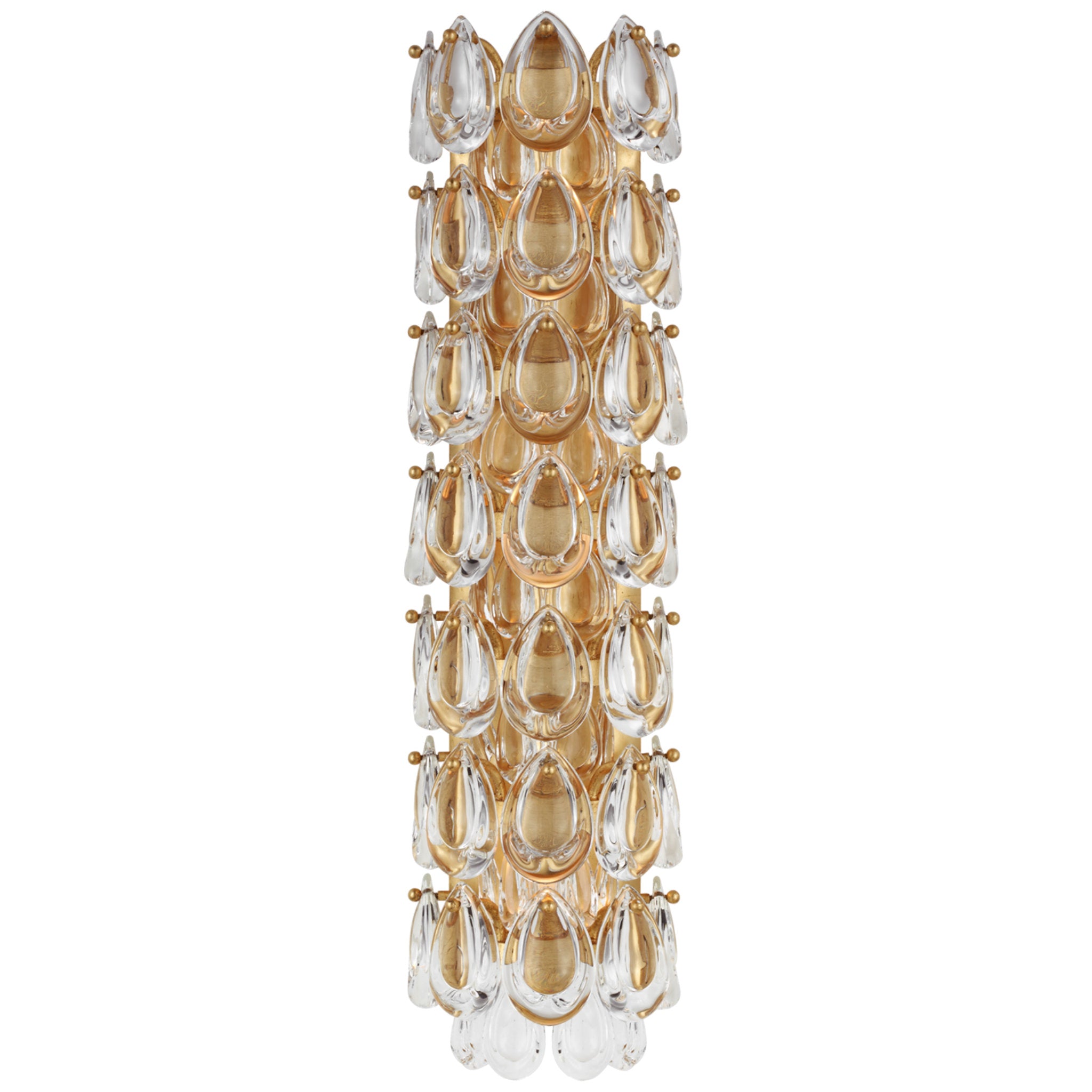 AERIN Liscia 22" Sconce in Gild with Crystal Wall Light W6" x H21.75"