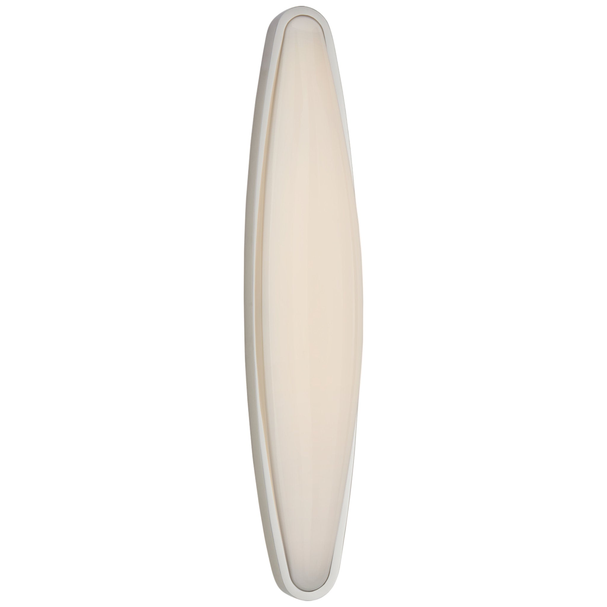 AERIN Ezra Large Bath Sconce in Polished Nickel with White Glass Wall Light W4.75" x H24"