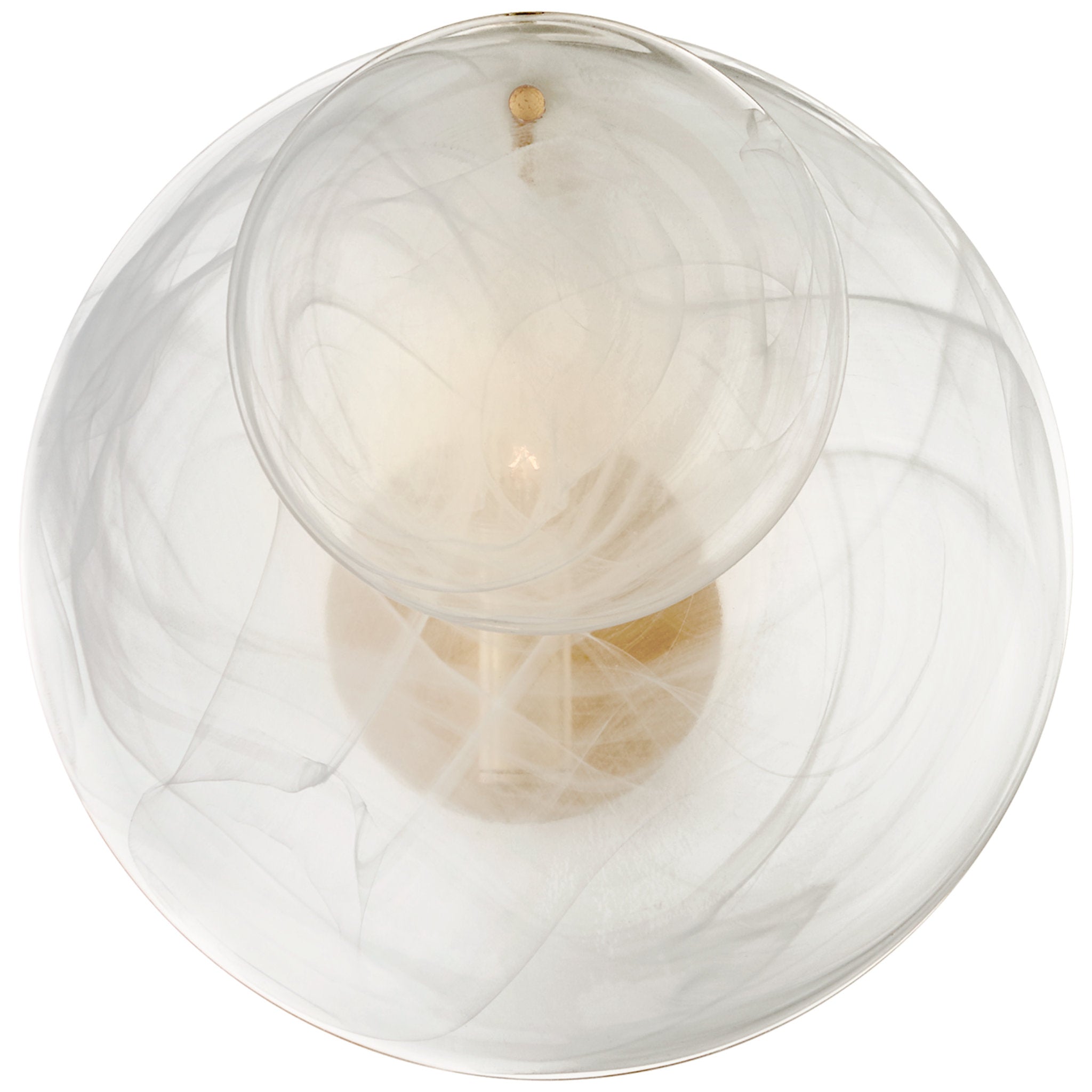 AERIN Loire Small Sconce in Gild with White Strie Glass Wall Light W12" x H12"