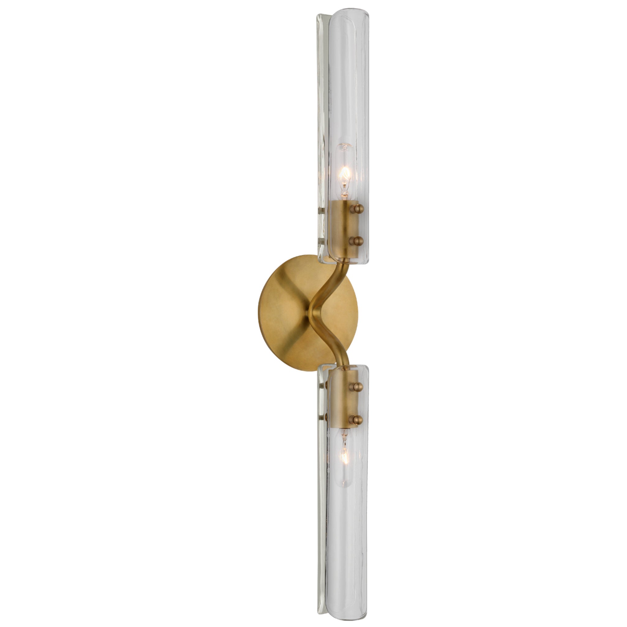 AERIN Casoria 23" Linear Sconce in Hand-Rubbed Antique Brass with Clear Glass Wall Light W4.75" x H23.5"