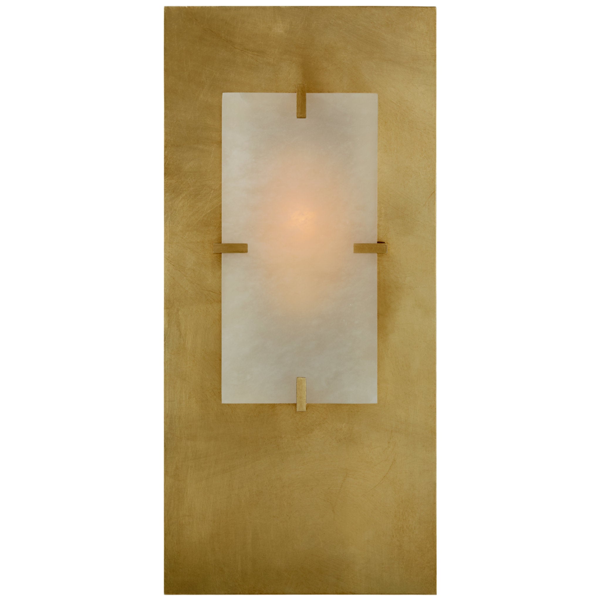 AERIN Dominica Rectangle Sconce in Gild and Alabaster Wall Light W9" x H19.5"