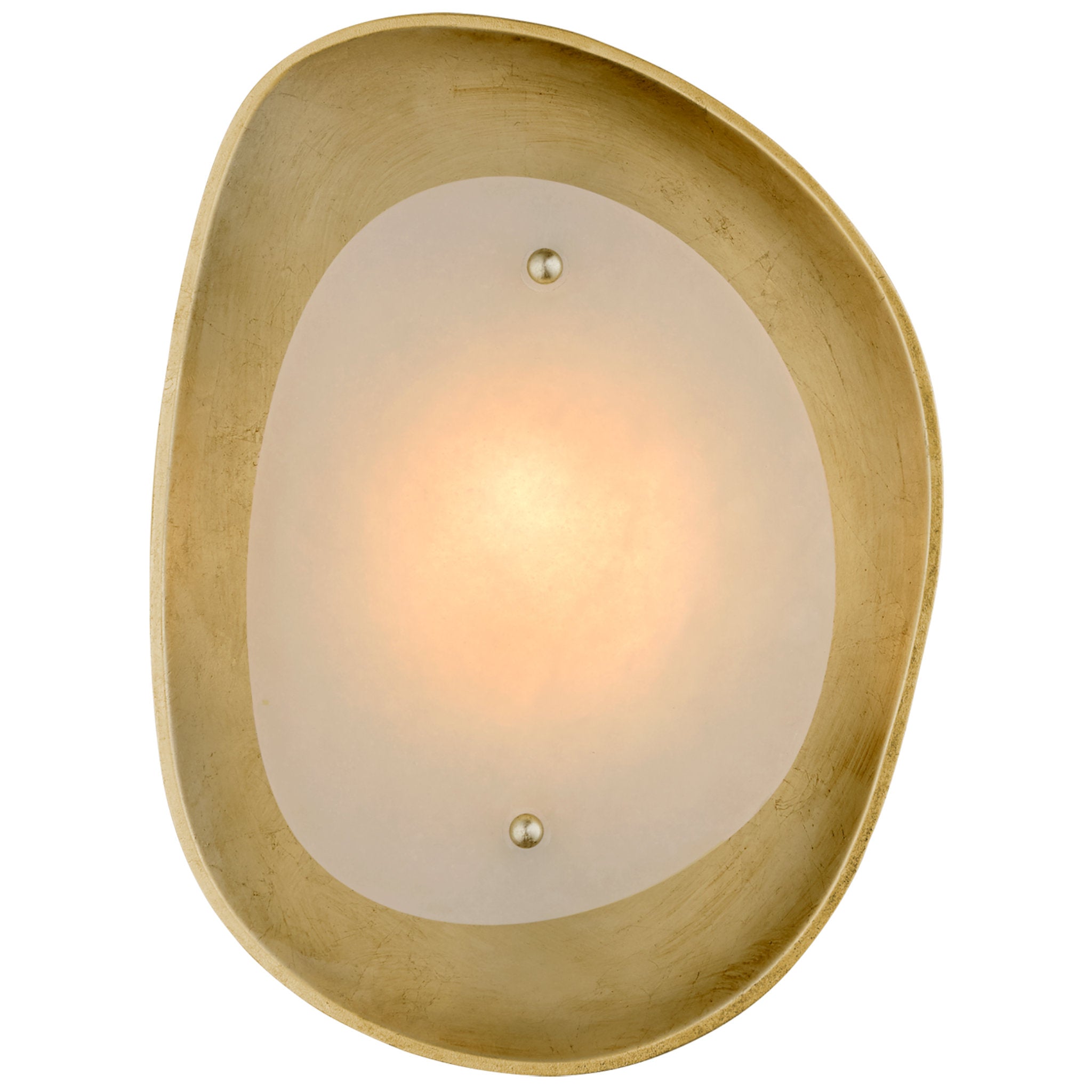 AERIN Samos Small Sculpted Sconce in Gild with Alabaster Wall Light W9.75" x H12.75"