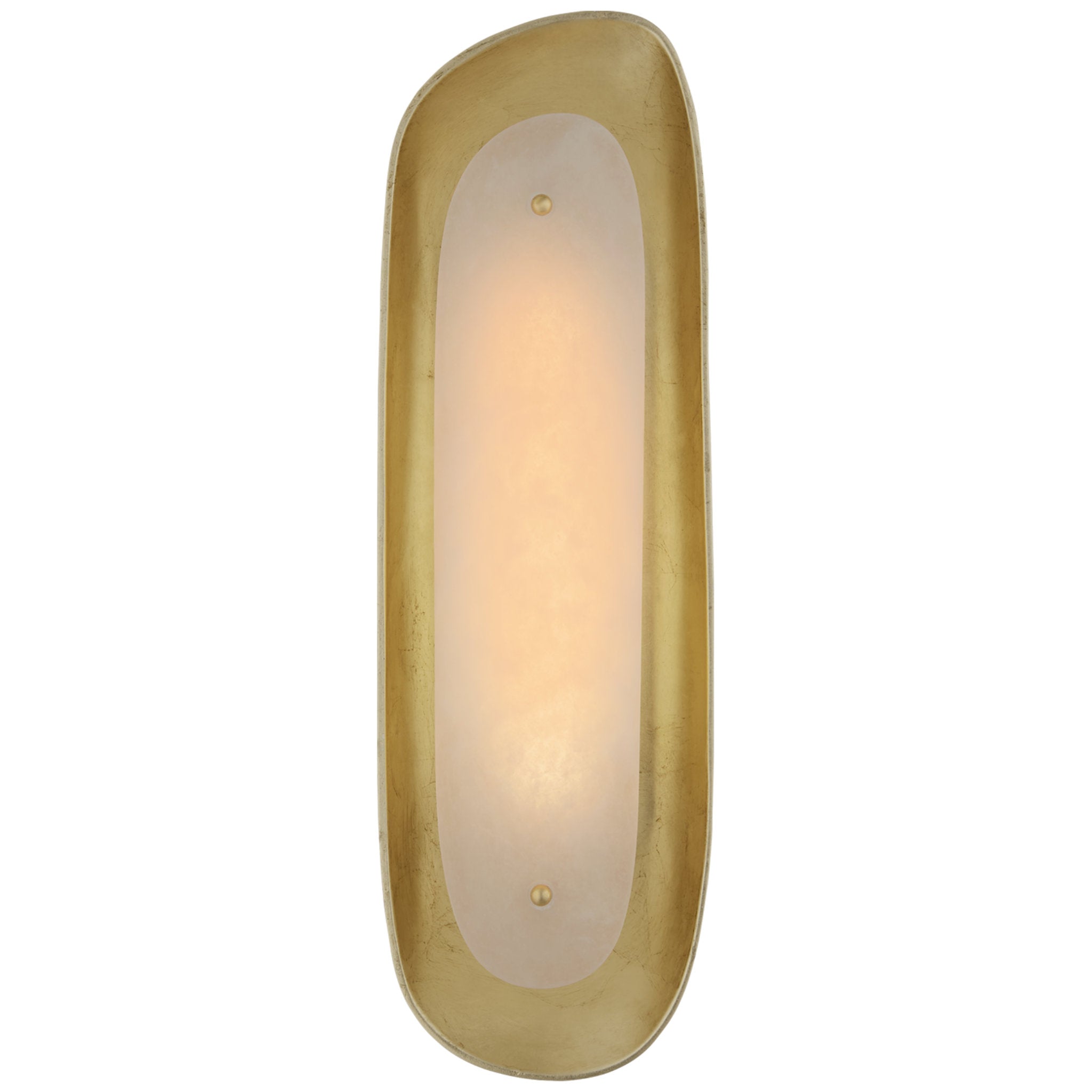 AERIN Samos Tall Sculpted Sconce in Gild with Alabaster Wall Light W6.75" x H21"