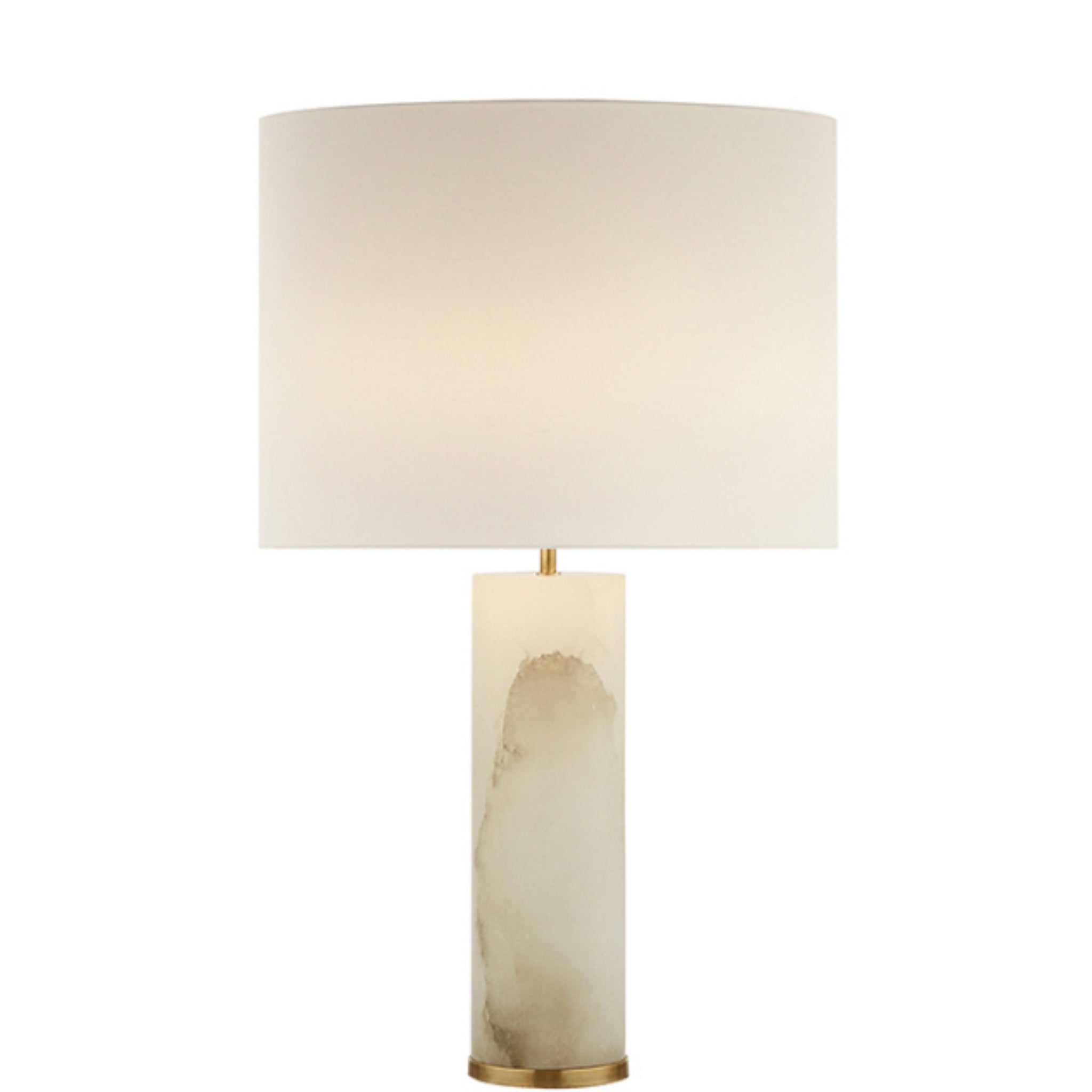 AERIN Lineham Table Lamp in Alabaster with Linen Shade W18" x H29.5"