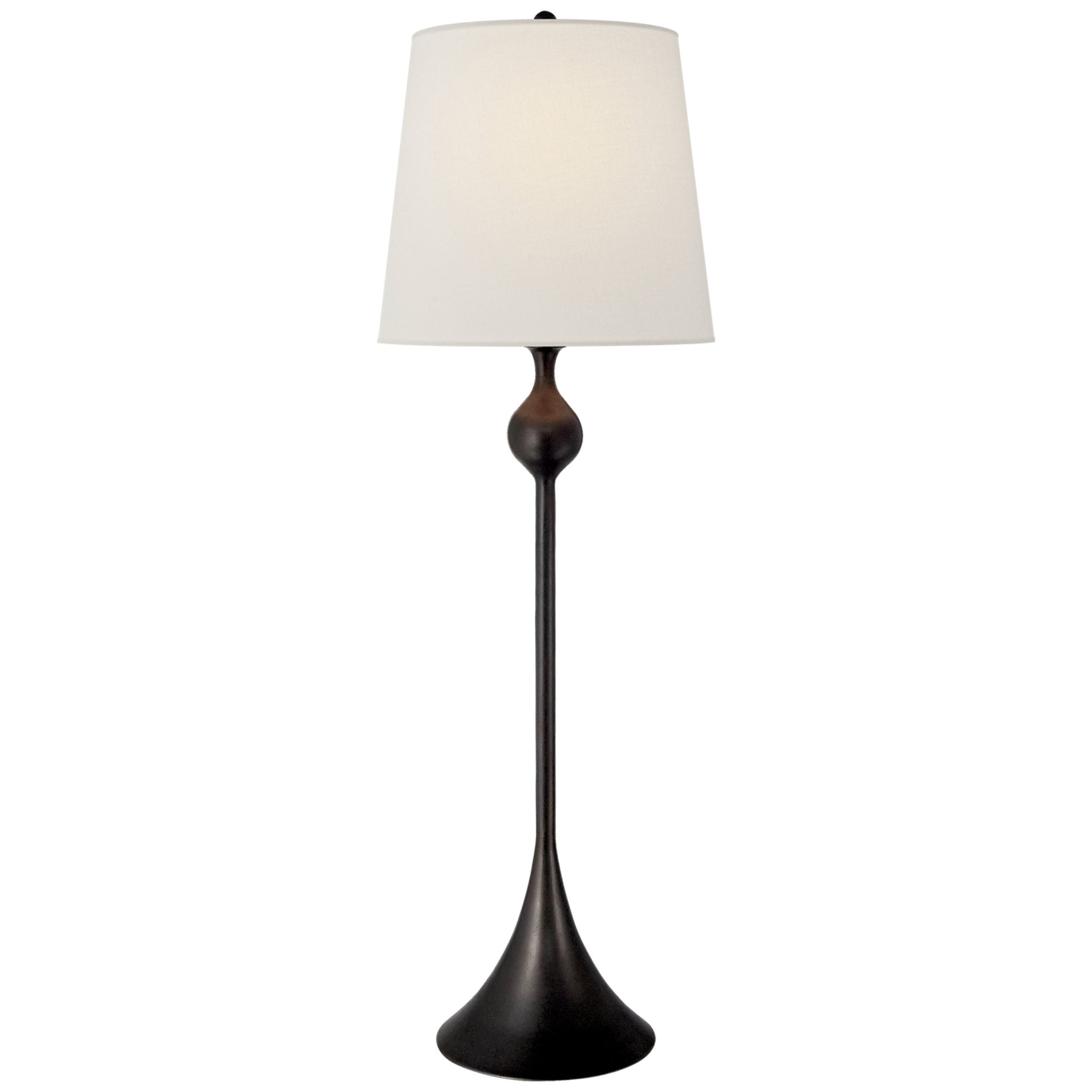 AERIN Dover Buffet Lamp in Aged Iron with Linen Shade Table Lamp W10.25" x H31.25"