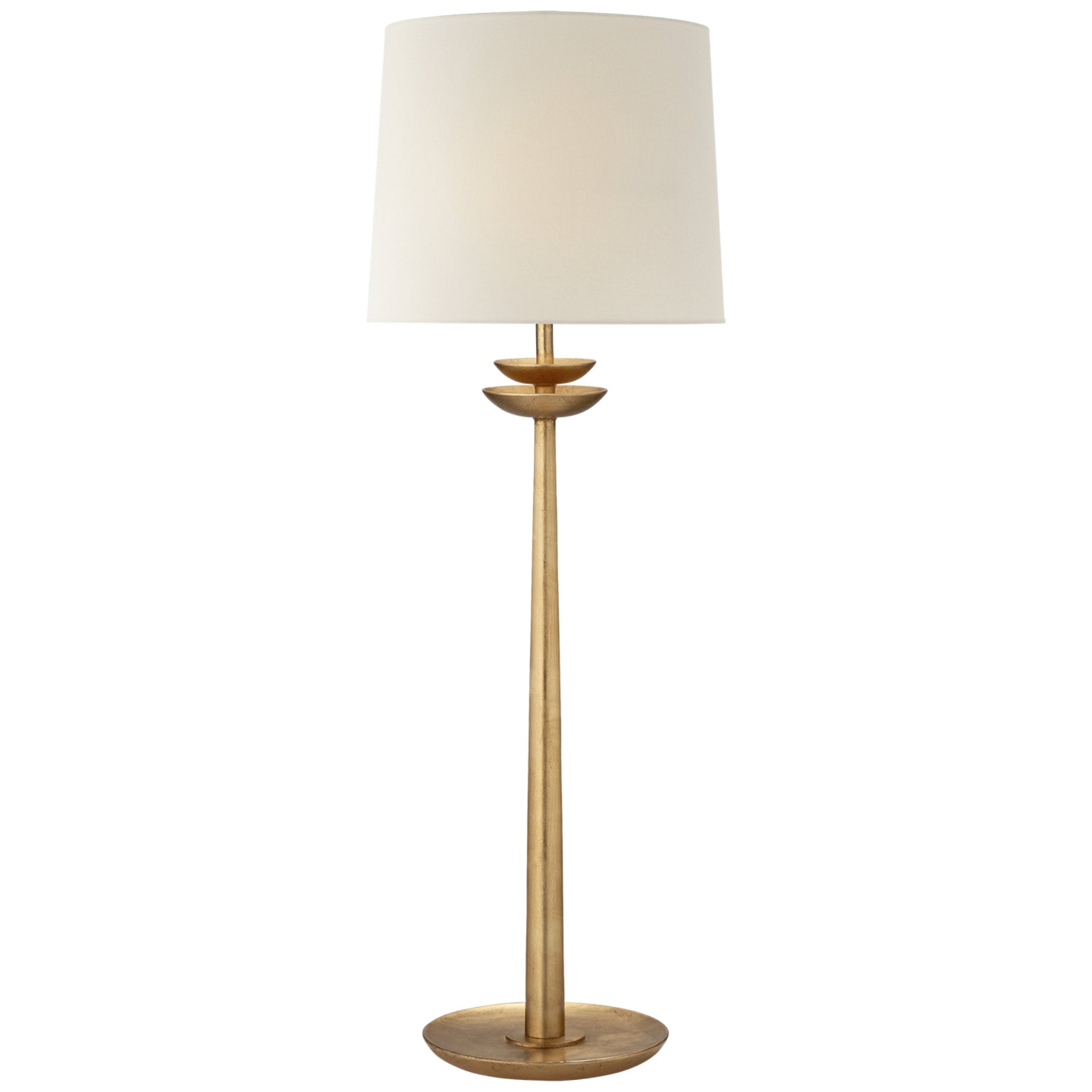 AERIN Beaumont Medium Buffet Lamp in Gild with Linen Shade Table Lamp W10" x H30"